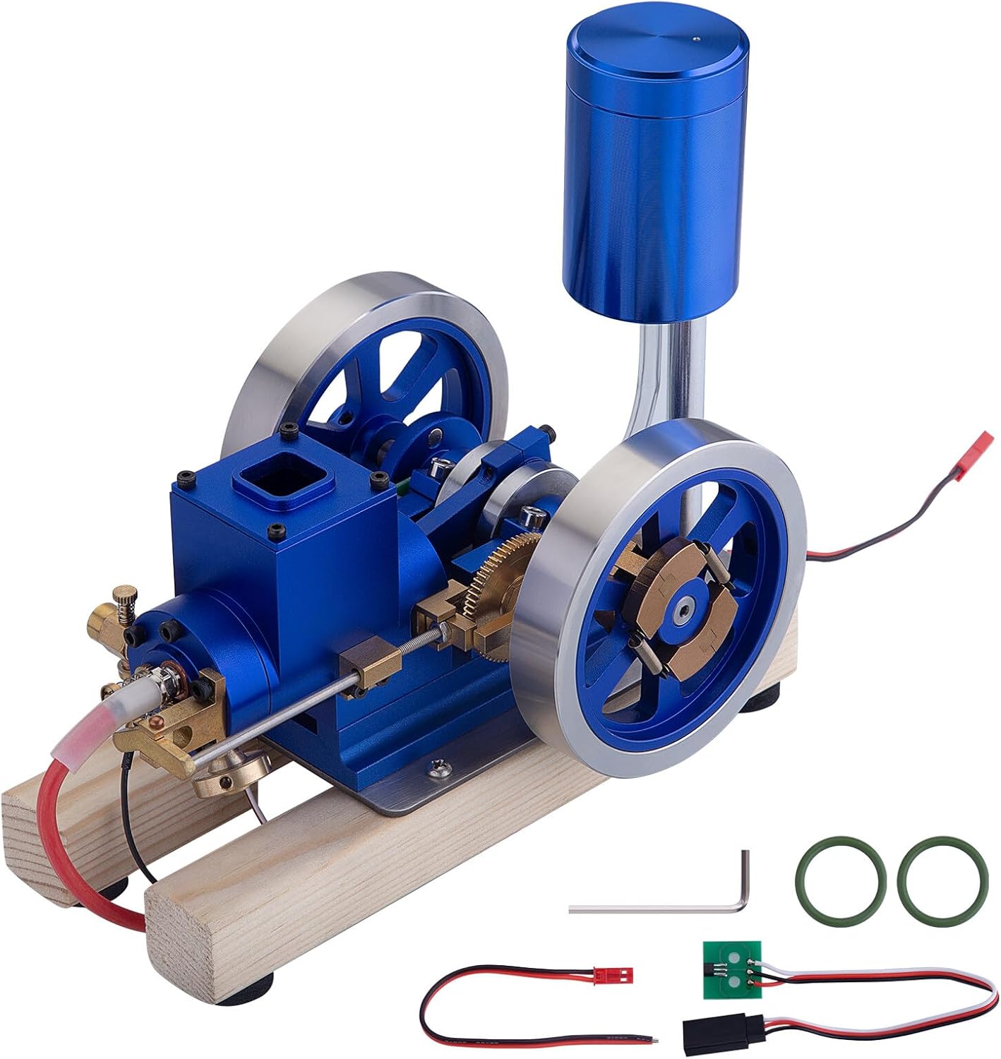 Hit and Miss Engine Model - Water Cooled Gasoline Internal Combustion Engine with Base for Display & Collection