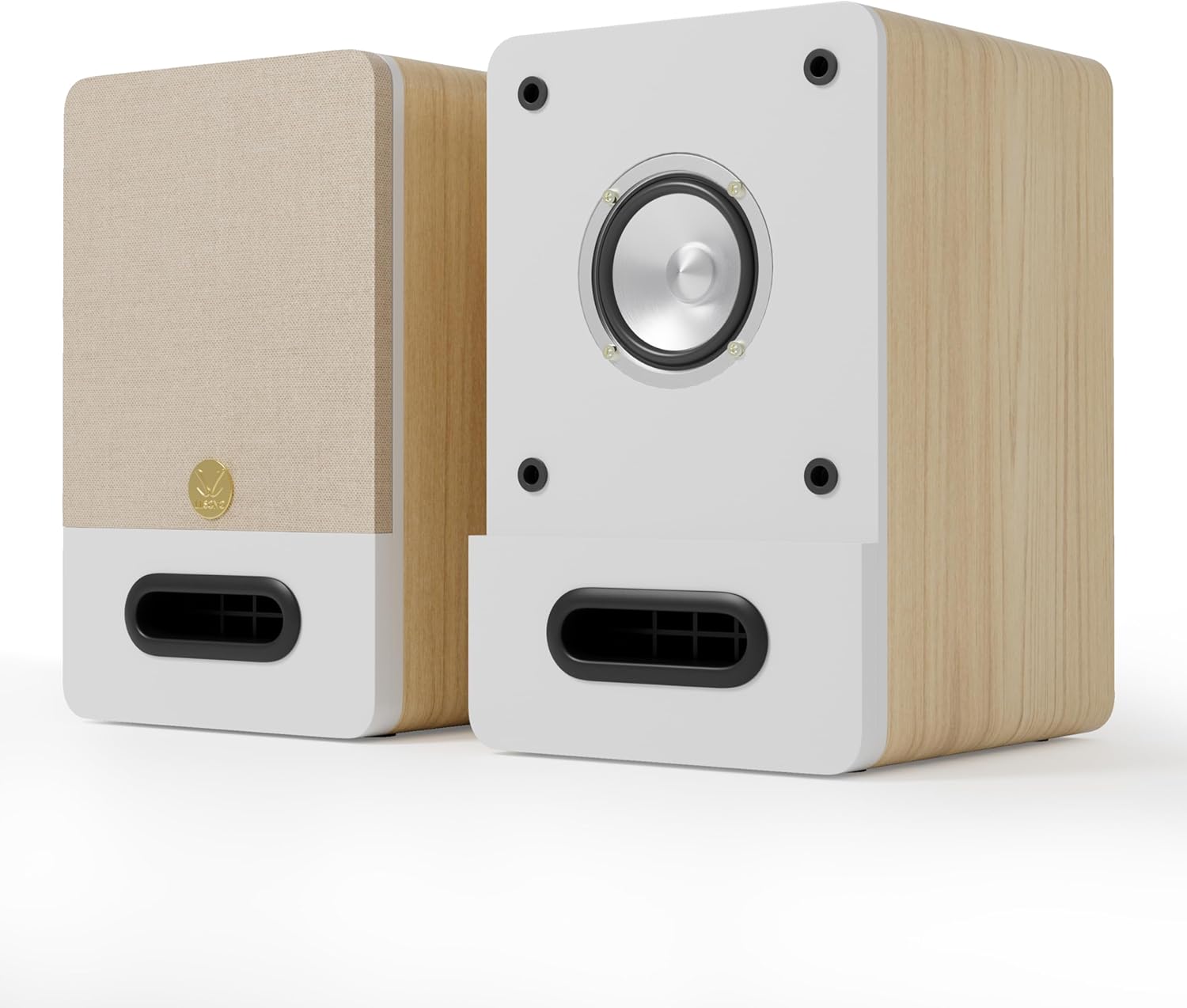 lii song Passive Bookshelf Speakers 3 Inch Full Range HiFi Stereo System- 4 30W Home Audio with 2 Speaker Wires