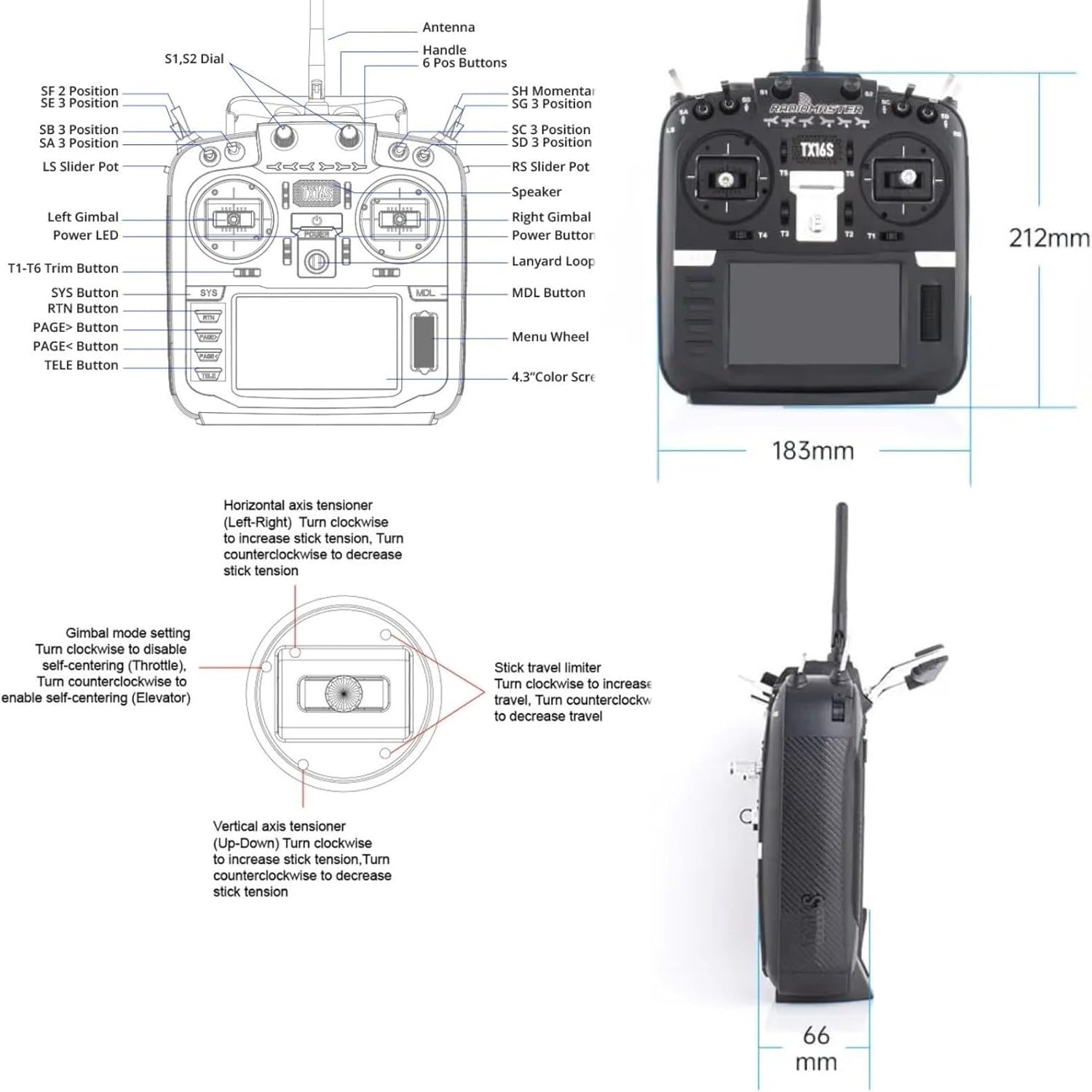 RadioMaster TX16S MKII V4.0 RC Transmitter with Hall Gimbals ELRS 2.4G for Drone Radio Control Models
