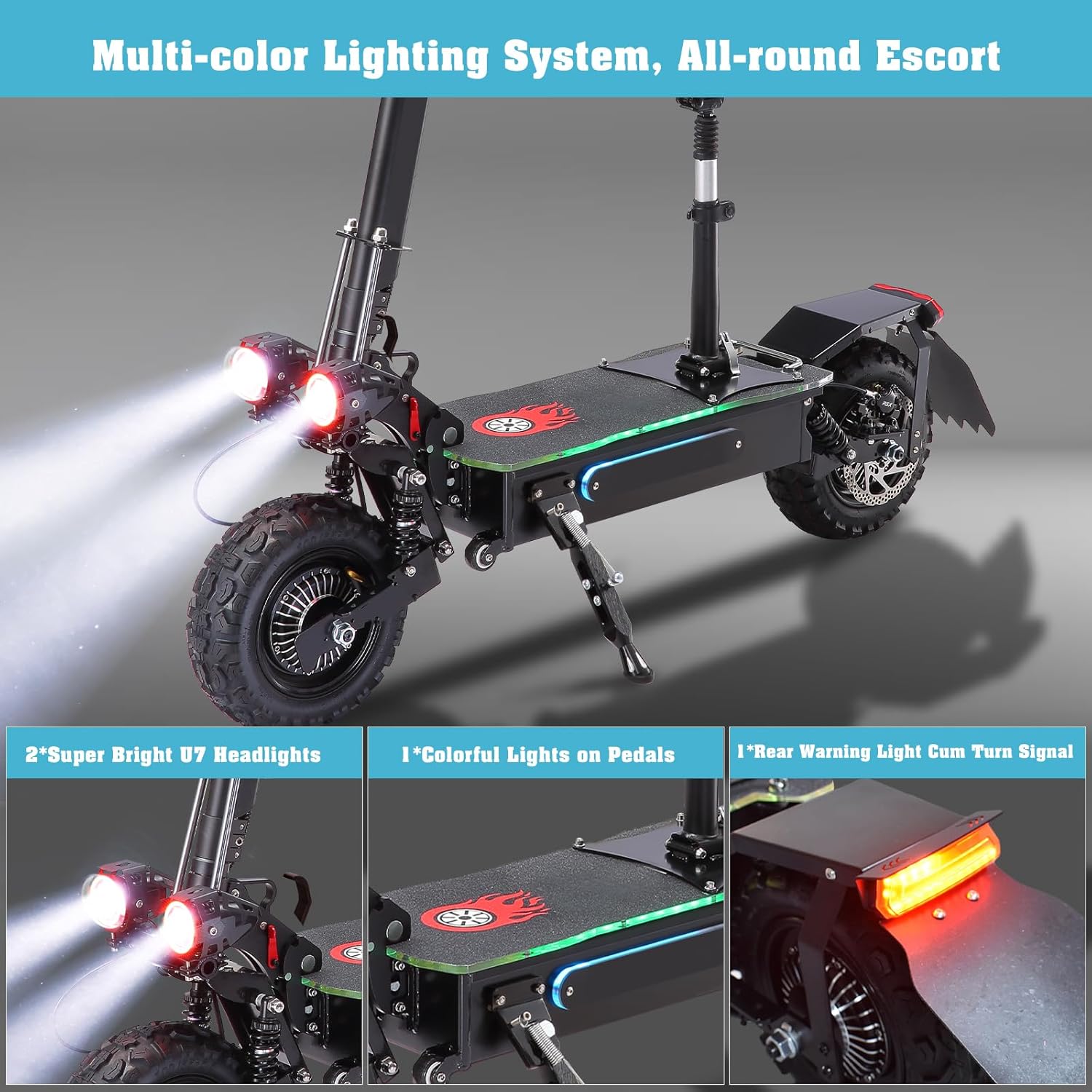 Electric Scooter for Adults, 5600W/1500W/1200W/800W Motor Fast Electric Scooter, 46/40/35 MPH Top Speed, 27Ah/20.8Ah/15.6Ah Battery, 10/11