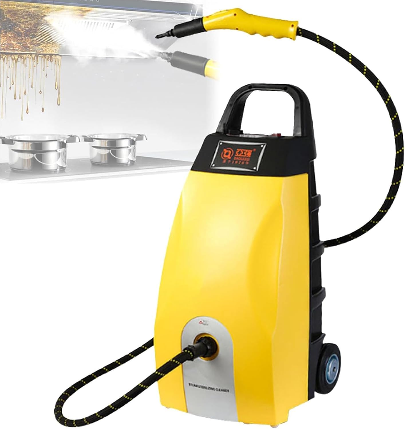 Rapid Heating Steam Cleaner,Commercial High Pressure Steam,Equipped with Safety Protection,for Home, Car, Hotel & AC Cleaning,3.5L Tank,2500W Yellow