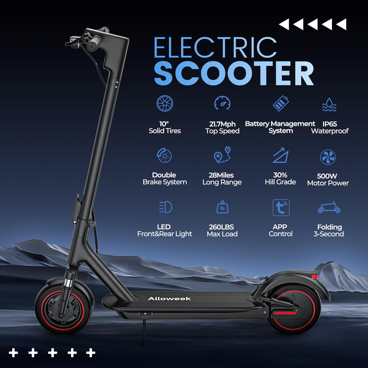 Electric Scooter, 19/22Mph, 8.5