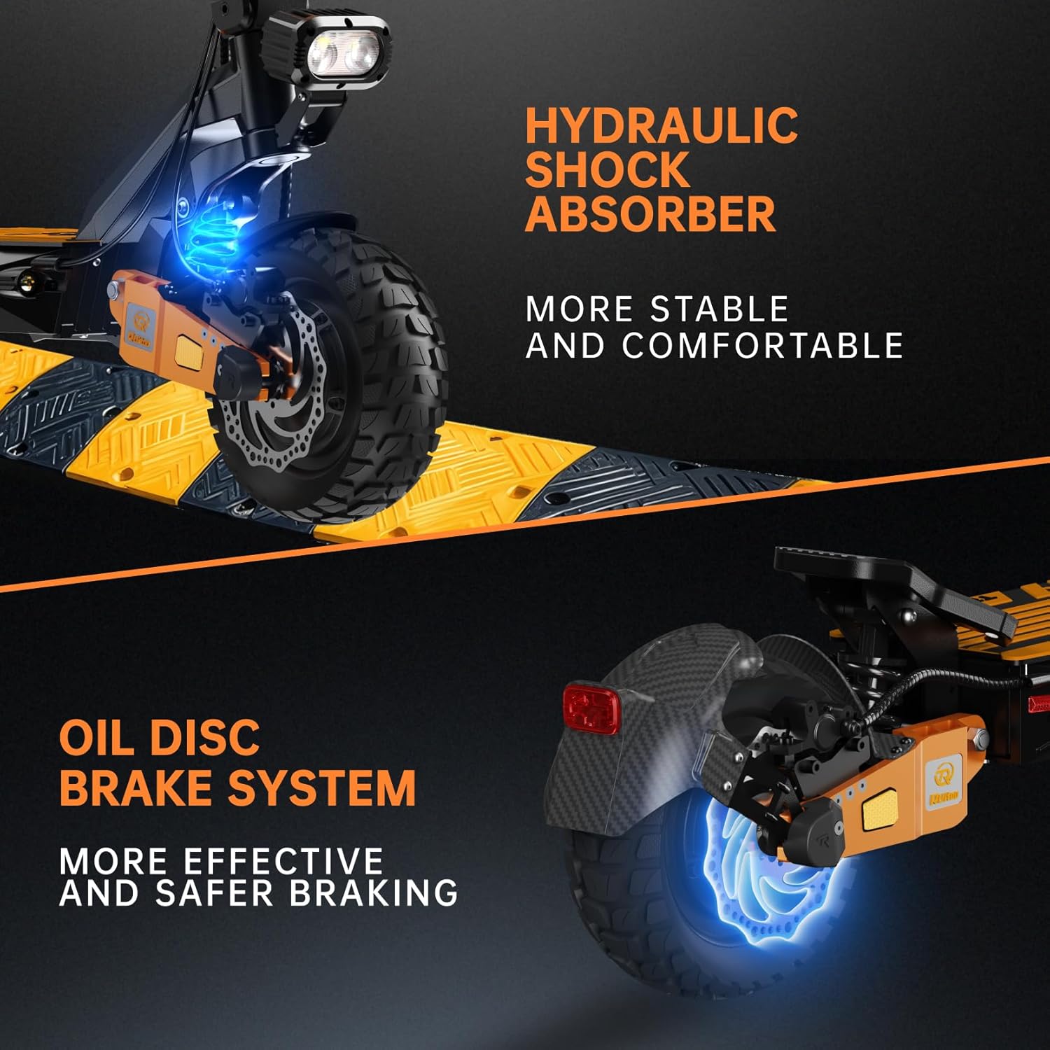 Electric Scooter, 1000W/ 1200W/ 1600W/ 3200W Brushless Motor, 28-40Mph, 31-45 Miles Range, E-Scooter with Seat for Adults