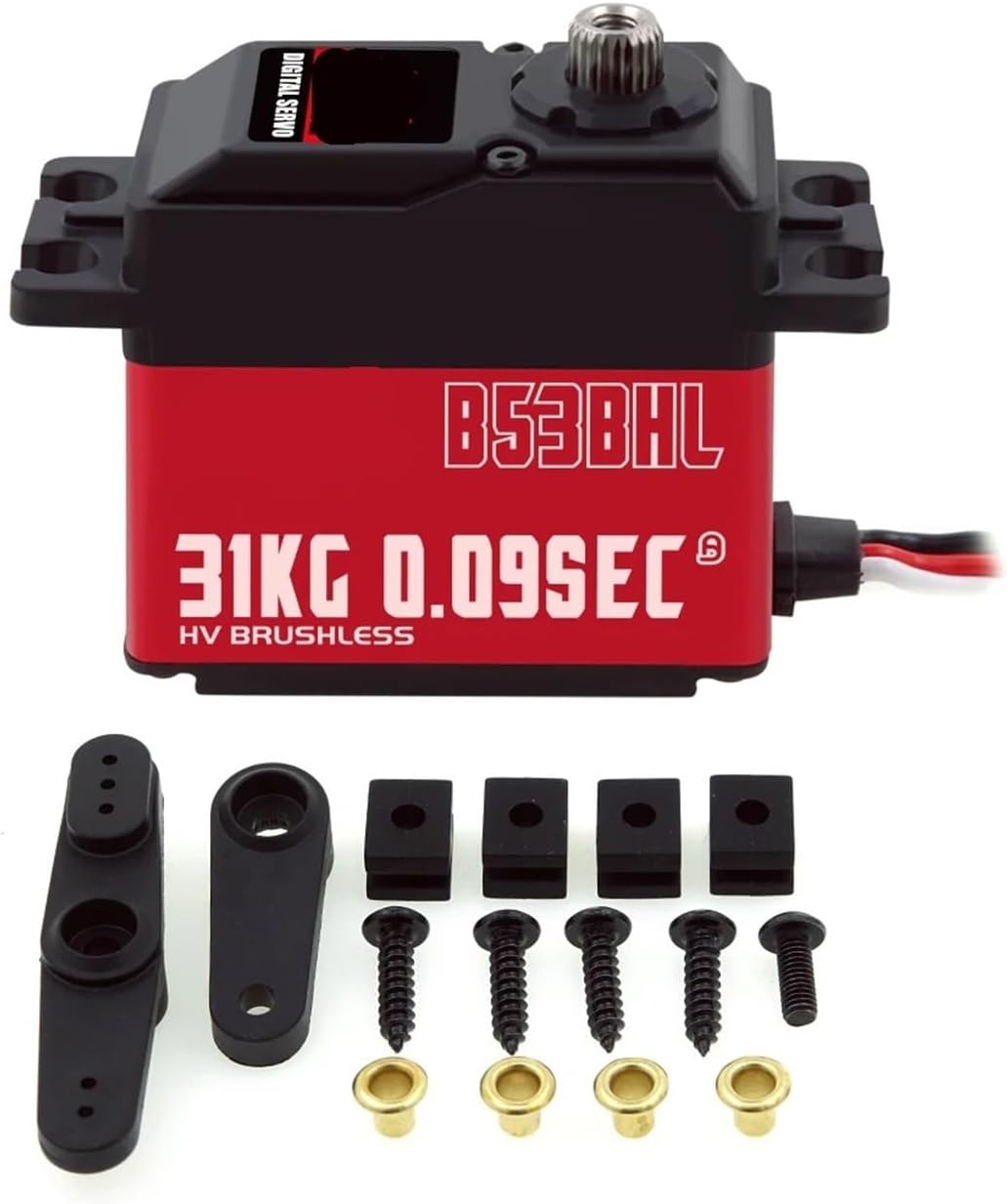 B53BHL V2 B53CHL V2 31KG 32KG Magnetic Waterproof Coreless Torque Fast Programmable Brushless Standard Remote Control Servo(B53BHL V2 31kg Set2)