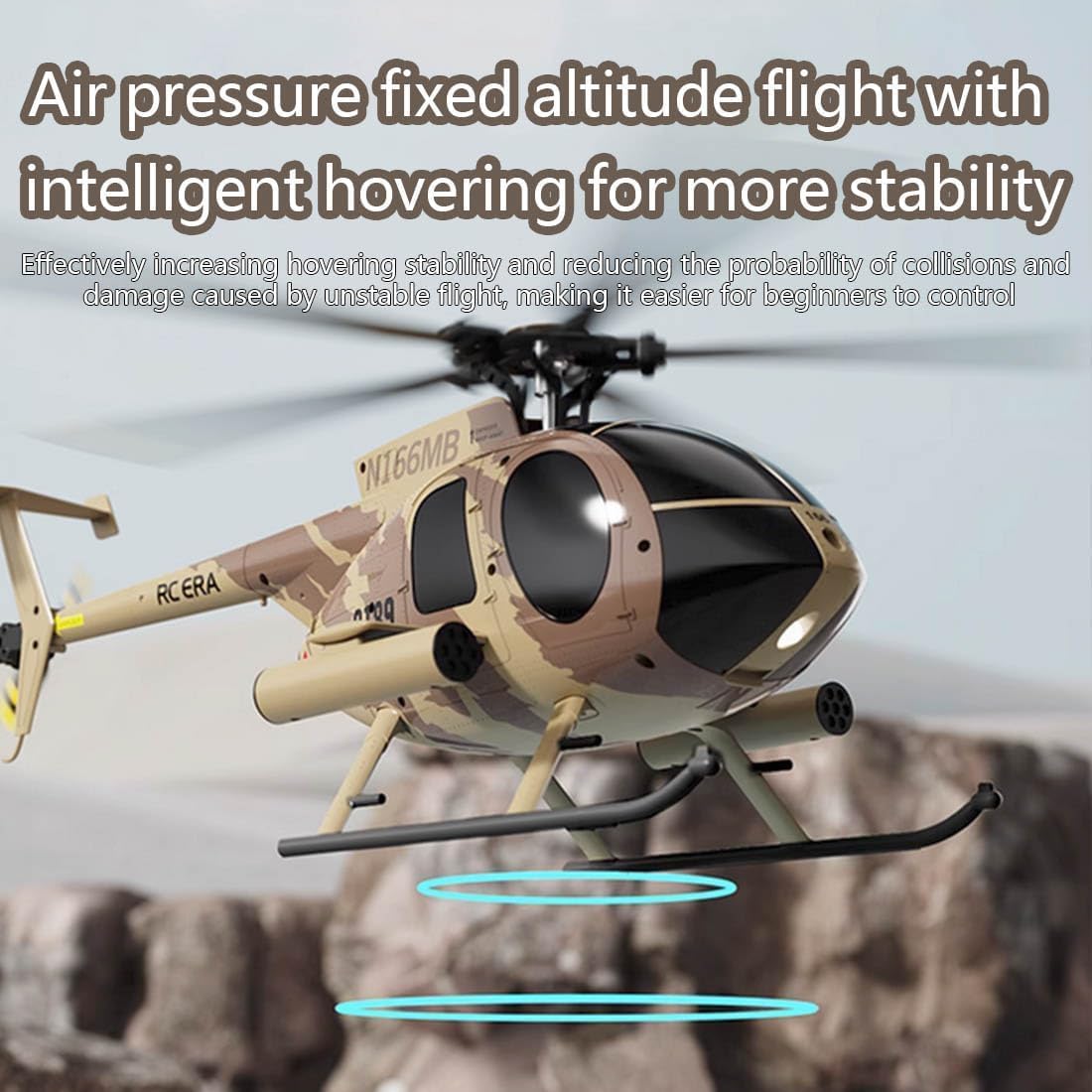 C189 MD500 Remote Control Helicopter for Adults, 1:28 Scale 4CH Single-Rotor RC Aircraft with Brushless Motor, 6-Axis Gyro, and Optical Flow Localization, 2.4GHz RTF