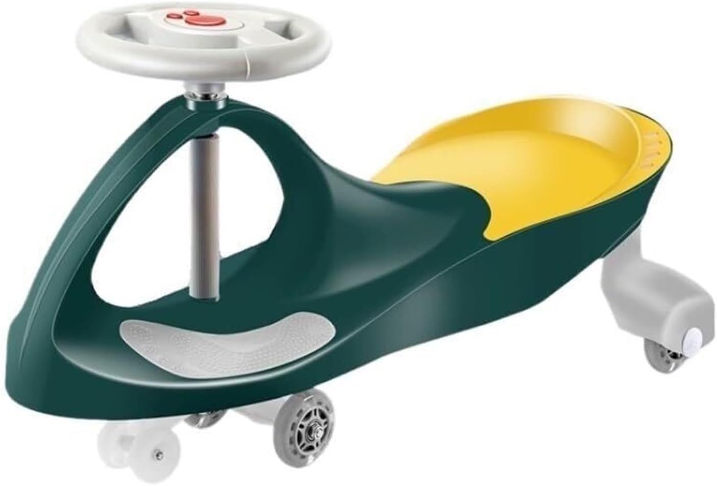 Wiggle Scooter Ride on Toy for Ages 3 and Up, Wiggle Car with Colorful Light-Emitting Wheel for Indoor and Outdoor Play(Green,Flashing Wheel)