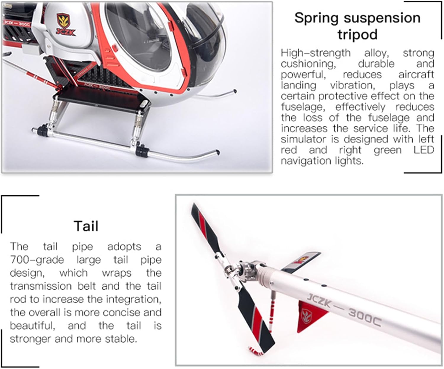 RC Helicopter Model, 2.4G 3-Rotor Flybarless RC Plane with 2 Battery LED Lights & Openable Cockpit Gyro Optical Flow Altitude GPS Positioning Hold for Adults(Red,Right-Hand Throttle)