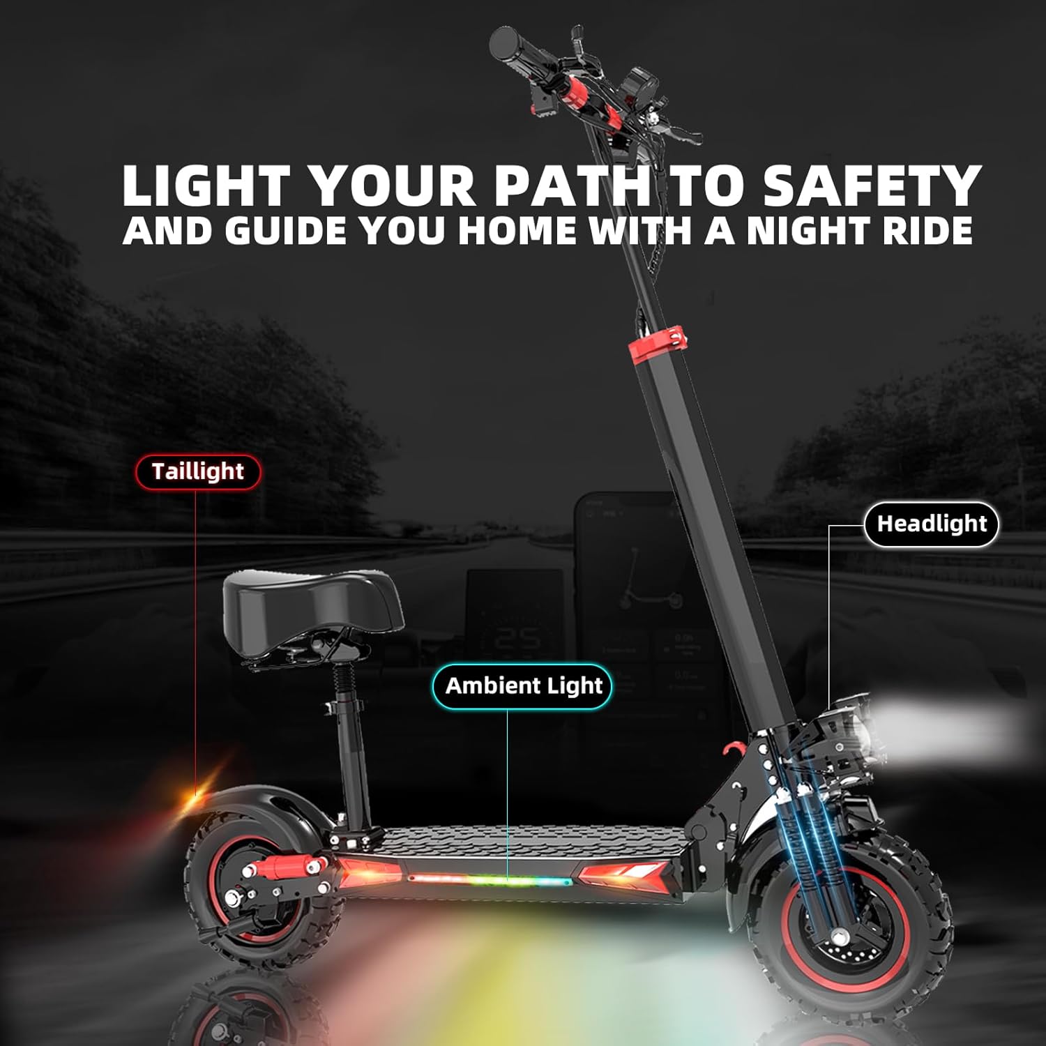 Electric Scooter for Adults, 37 Miles Long Range, 34 Mph, 11