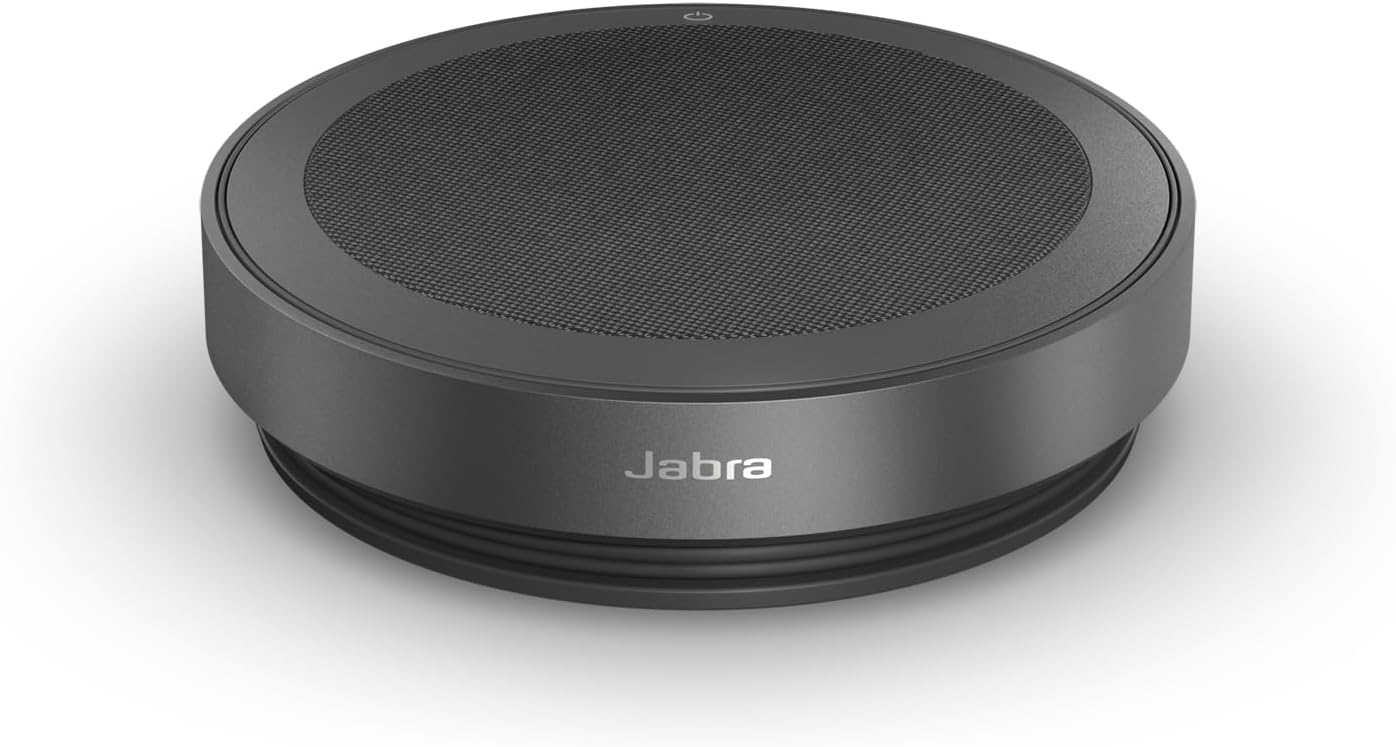 Jabra Speak2 75 Wireless Bluetooth Speakerphone - Portable Speaker with 4 Noise-Cancelling Mics, 65mm Full-Range Speakers & Super-Wideband Audio - Certified Microsoft Teams Speaker - Dark Grey