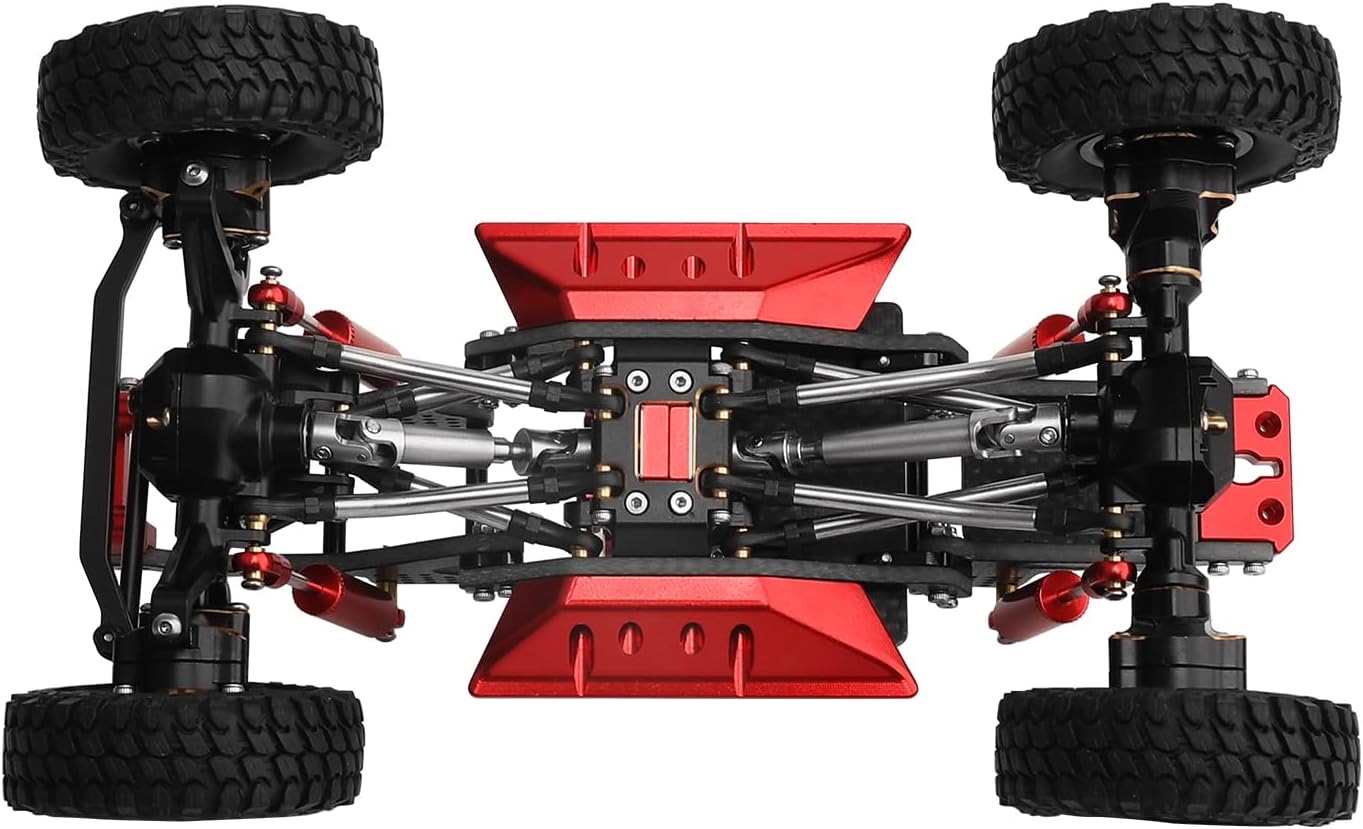 Ascent 18 Metal & Carbon Fiber Chassis Frame Assembled Kit with Transmission Axle Wheel Links for 1/18 RC Crawler Redcat Ascent-18 Upgrade