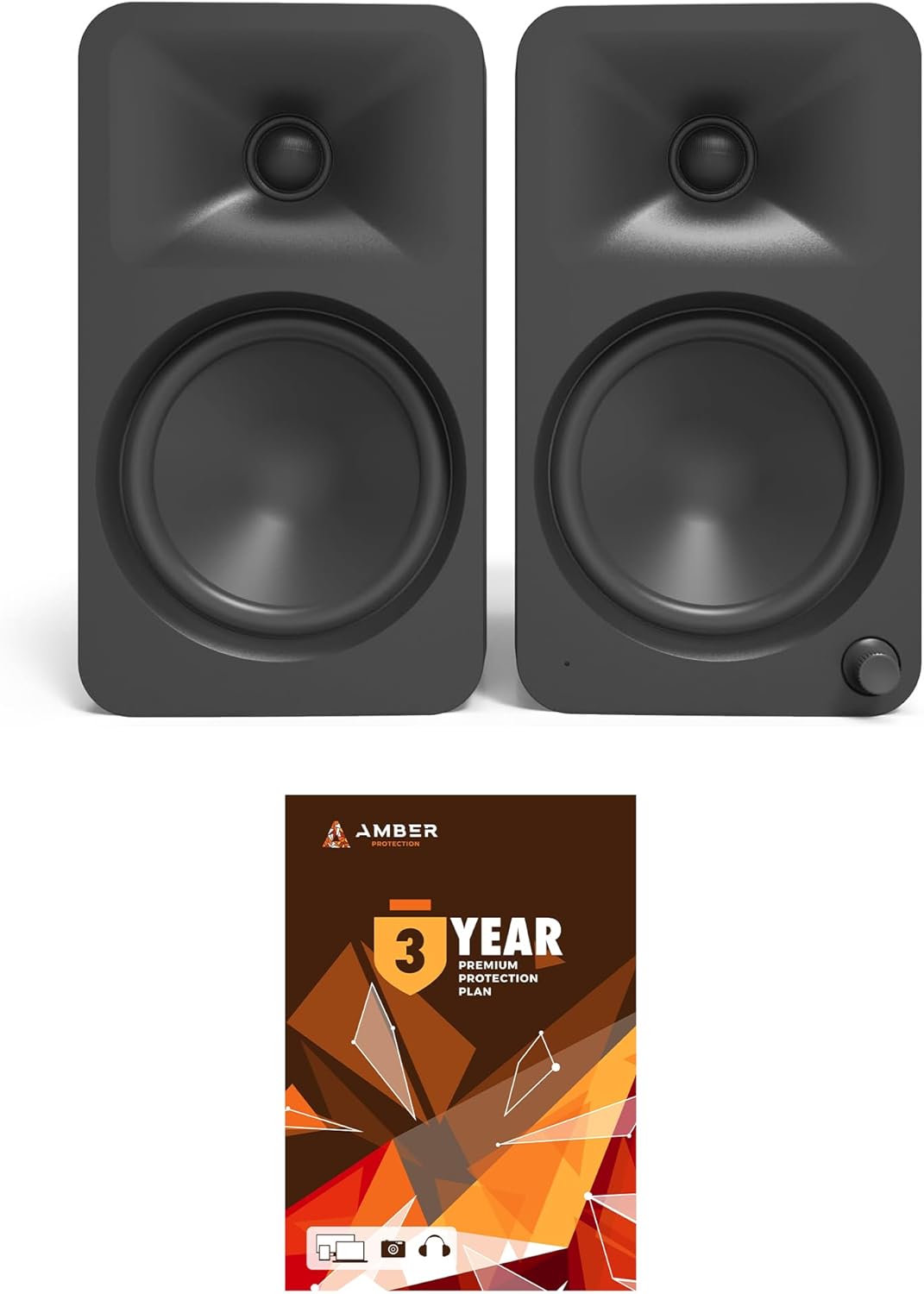 Kanto ORA4MB Pro Audio Bluetooth Desktop Speakers - Matte Black Pair with 3 Year Amber Protection Plan (2024)