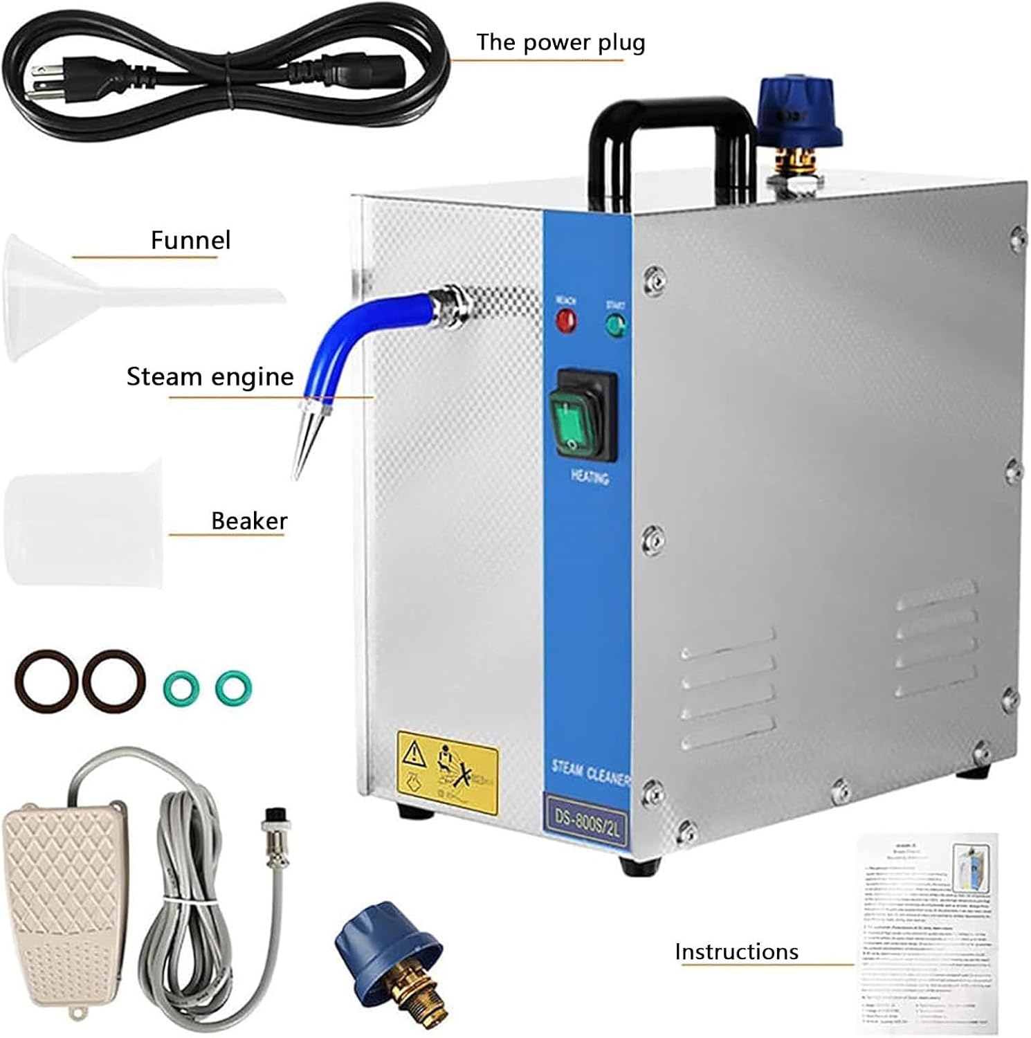 Ostreemaner Professional Jewelry Steam Cleaner, 1300W Jewelry Steam Cleaner,2L Stainless Steel Steam Cleaner,Used to Clean Jewelry/Silver/Gold