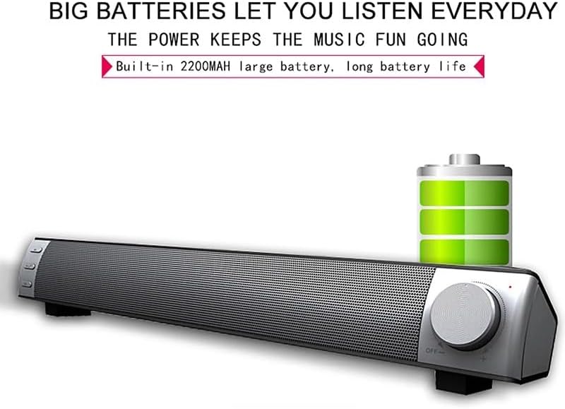 Speaker with Mic 10W Soundbar Home Theater Deep Bass Sound BarMusic Playback Hands-Free(E)