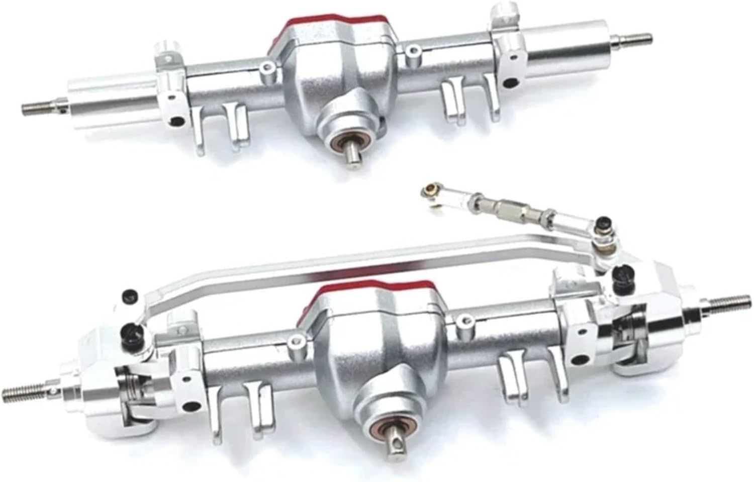 RC Car Models Parts For MN128 MN86 MN86S MN86K MN86KS 1/12 Metal Front And Rear Differential Axle Complete Set RC Crawler Car Upgrade Parts(Silver,1 Set (2pcs))