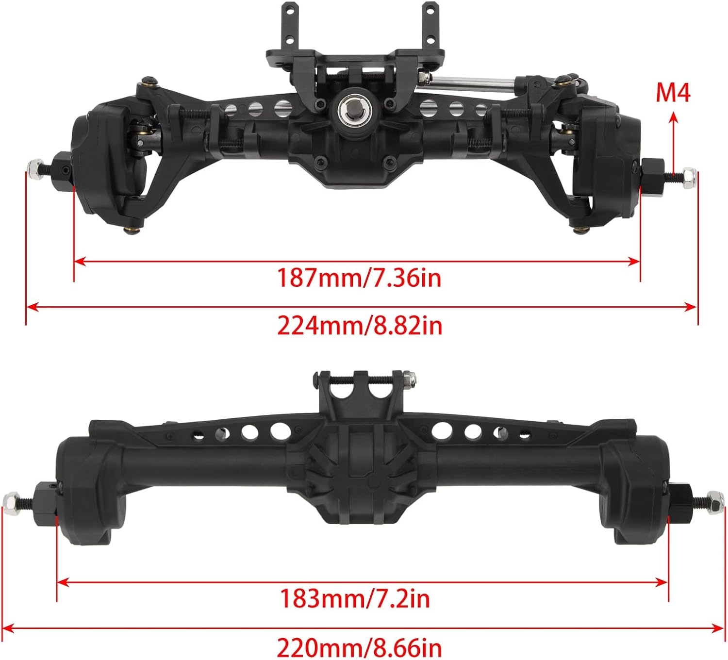 Rc Crawlers Axles For Axial For SCX10 II 1/10 Front Rear Portal Axles Nylon RC Crawler Upgrade Pasrts Model Accessory Repair Replace Assemble(Red)