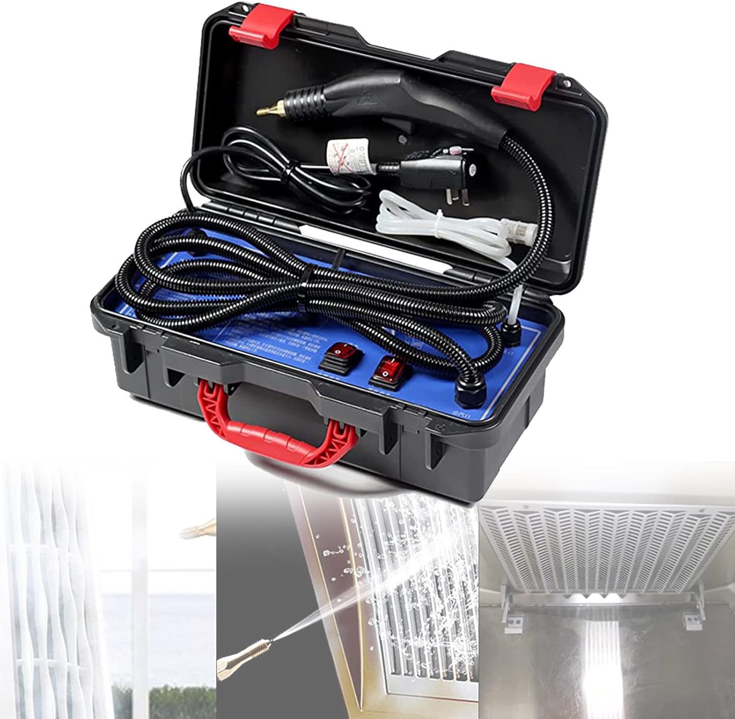 XYEJL Portable High Pressure Steam Cleaner,Hand-held Multipurpose Steam Cleaner,Household Car Detailing Cleaning Machine,for Household Kitchens, Air Conditioners, Oil Fume,110V-1700W