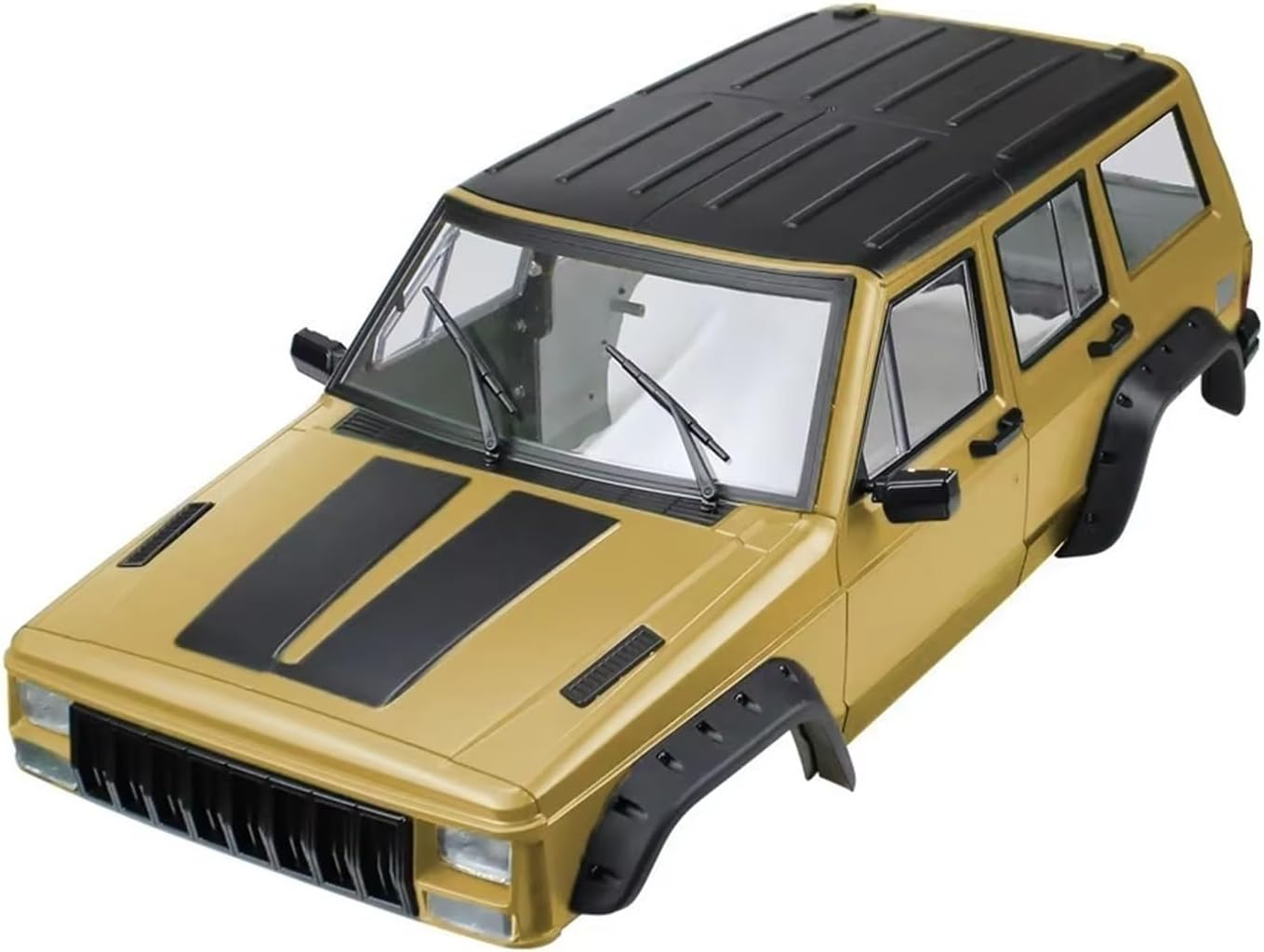 RC Cars Crawler Parts Compatible with Axial for SCX10 II 90046 90047 Painted Hard Plastic 313mm Wheelbase Body Car Shell 1/10 RC Crawler Car(Yellow)