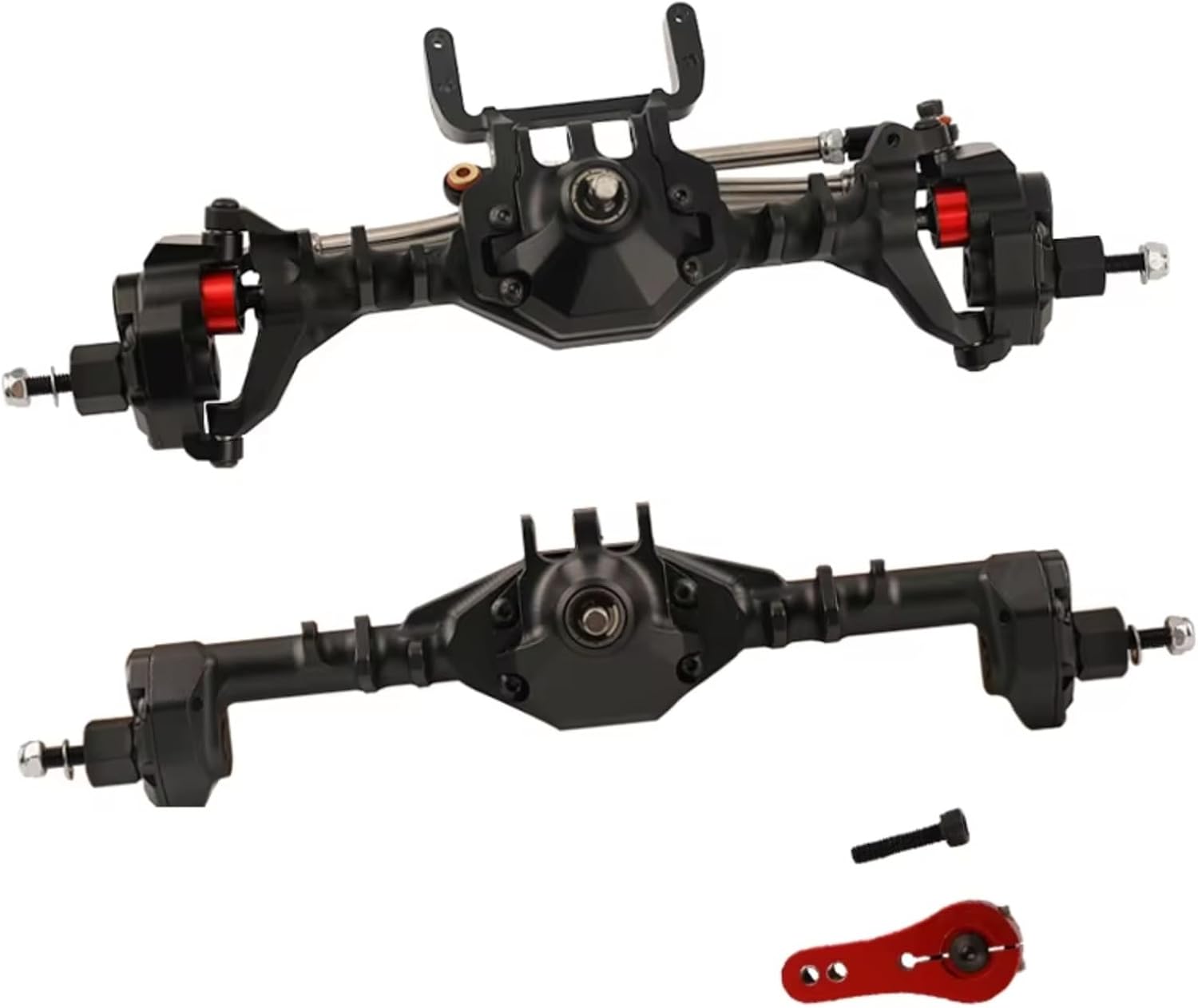 RC Axle Models For SCX10 II VP For Element For Enduro GEN8 For RGT EX86100 1/10 Front Rear Portal Axle CNC Aluminum Alloy Piece Upgrade Accessories(Black)