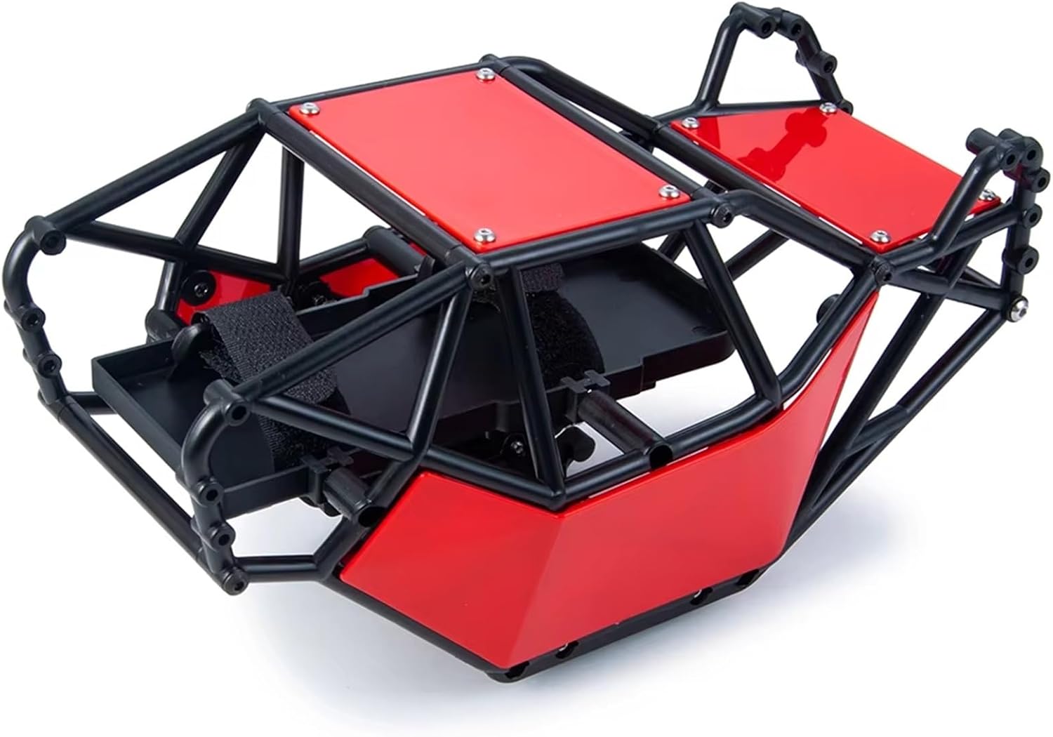 RC Cars Crawler Parts Compatible with Axial for SCX10 90046 Upgrade Part 1/10 for Rock for Buggy Body Shell Plastic RC Roll Cage Car/Rubber Tire Wheel Parts(Red)