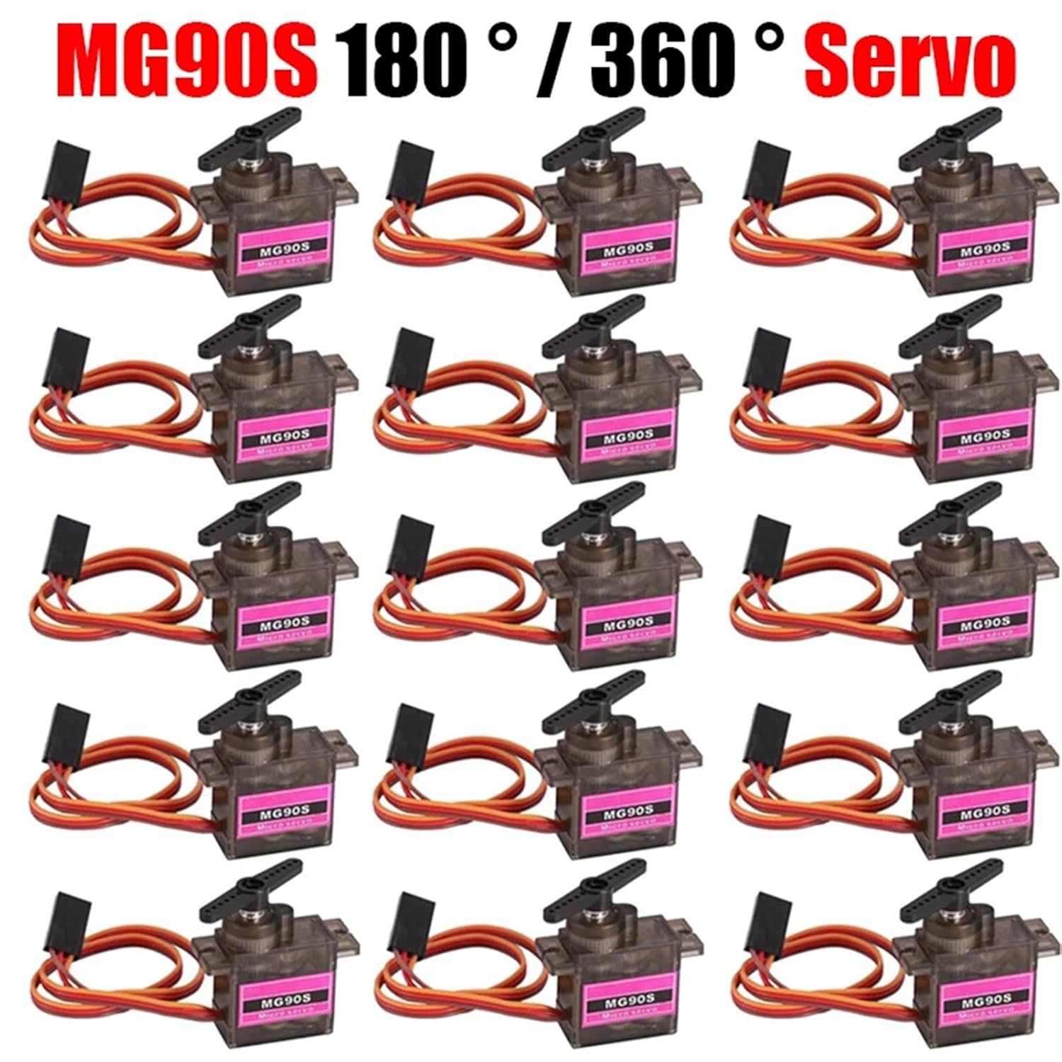 5/10/20PCS MG90S Metal Gear RC Micro Servo 180°/360° 13.4g Motor for RC Helicopter Car Boat Model Toy Control(5PCS 360 Degrees)