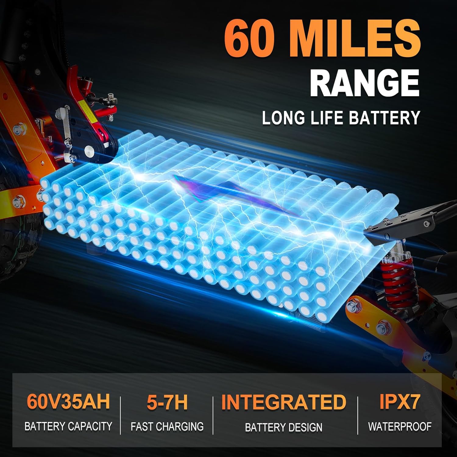 ZO01 Plus Electric Scooter Adults, 6000W Dual Motors Up to 55 MPH, 60 Miles Long Range 60V 35AH, 11