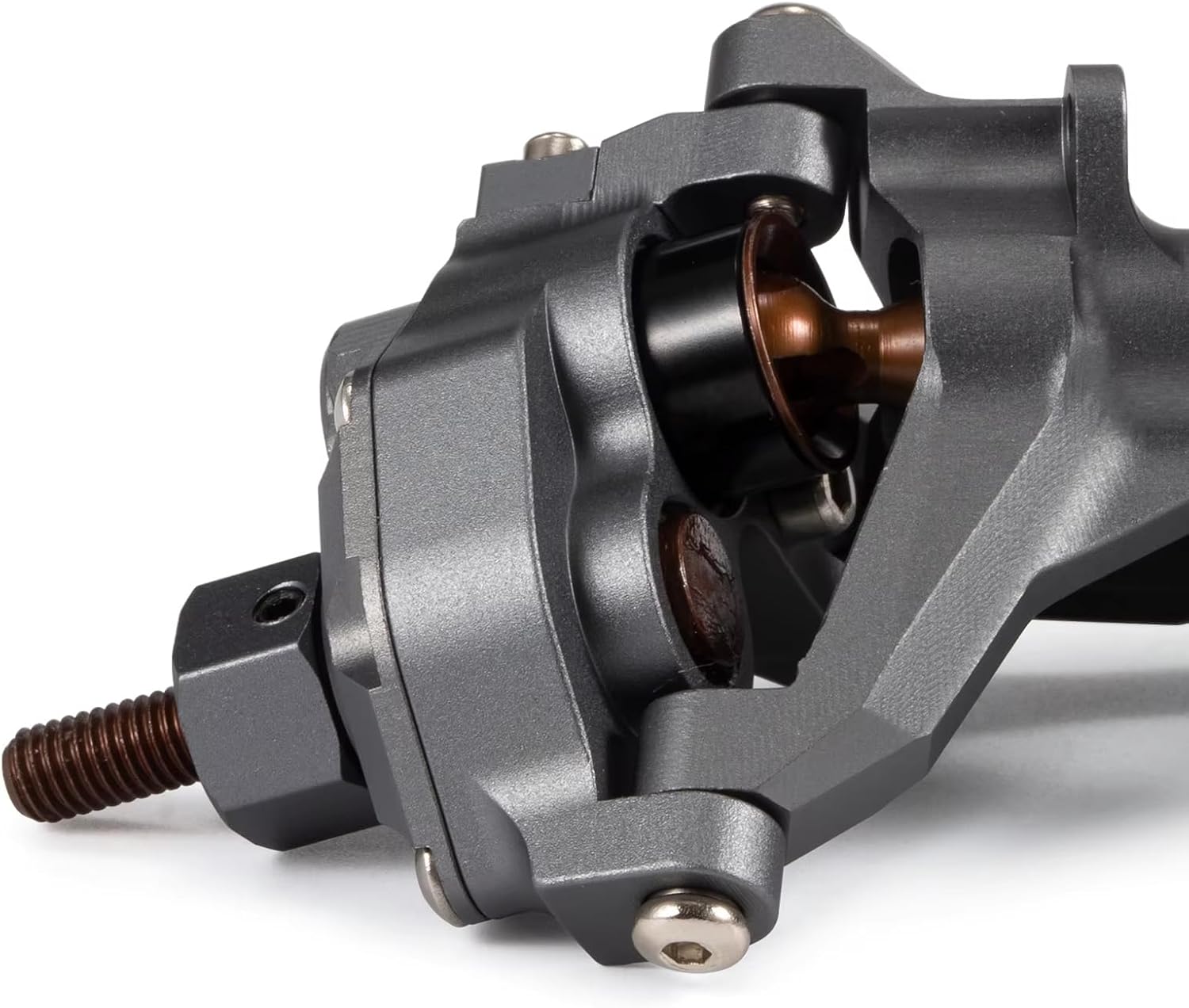 RC Axle Models For Axial For SCX10 II 90046 For Vanquish VS4-10 F9 1/10 CNC Aluminum Front And Rear Portal Axle Servo Mount RC Crawler Chassis(Gray,1set)