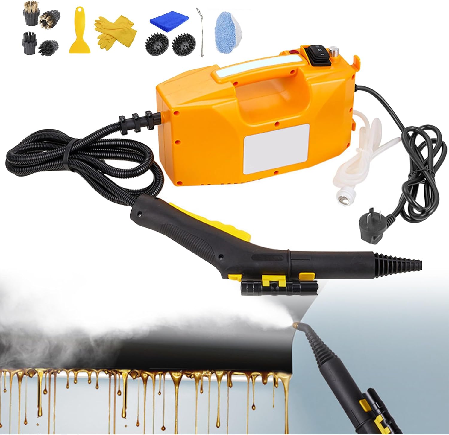 ZHDANB 2600W steam Cleaner Machine, steam Cleaner for car, Adjustable steam, 20s Quick Heat-Up, Acid and Alkali Resistant, steam Cleaner with Accessories, for Kitchen,Car OptionB-220V