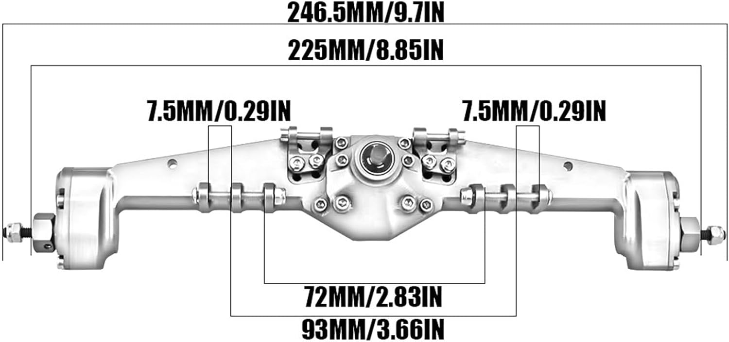 Compatible with Axial for Capra 1.9 for UTB AXI03004 F9 for Wraith 90018 RR10 1/10 RC Crawler Upgrade Part Metal Front and Rear Portal Axle RC Car Accessories(Black Red,Front and Rear)