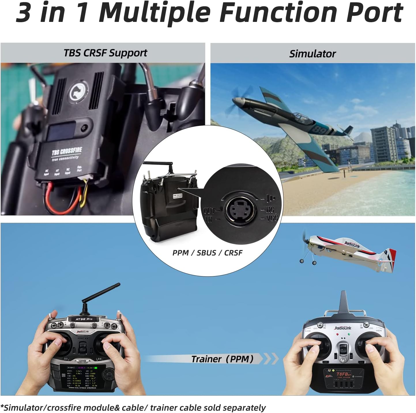 Radiolink AT9S Pro Gold, 10/12 Channels Radio Transmitter&Receiver R9DS, Crossflight flight controller&TS100M8N GPS&PRM-03Telemetry, Long Range for Airplane/Jet/FPV Racing Drone/Quad/RC Truck Car/Boat