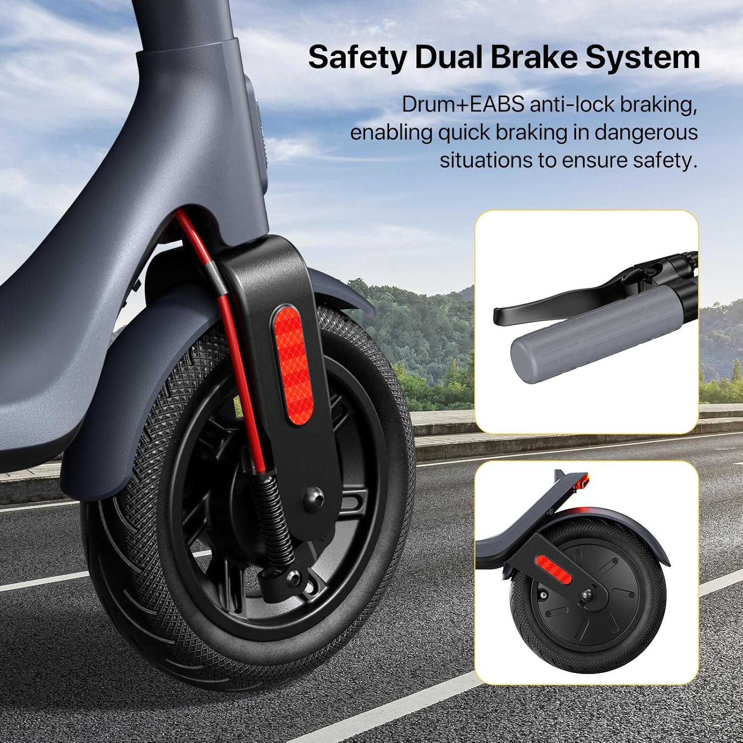 MEGAWHEELS Electric Scooter,Electric Scooter Adults Long Range 31 Miles,500W Motor,10in Pneumatic Tires,E Scooter with Smart APP Control for Commuting, Outdoor, Short Travel UL2272