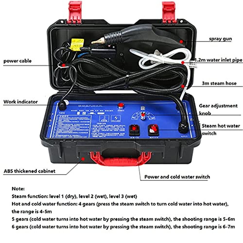 110V 220V Commercial Household 3KW Steam Cleaner Air Conditioning Kitchen Hood Car Steaming Cleaner Used with Alkaline Cleaning