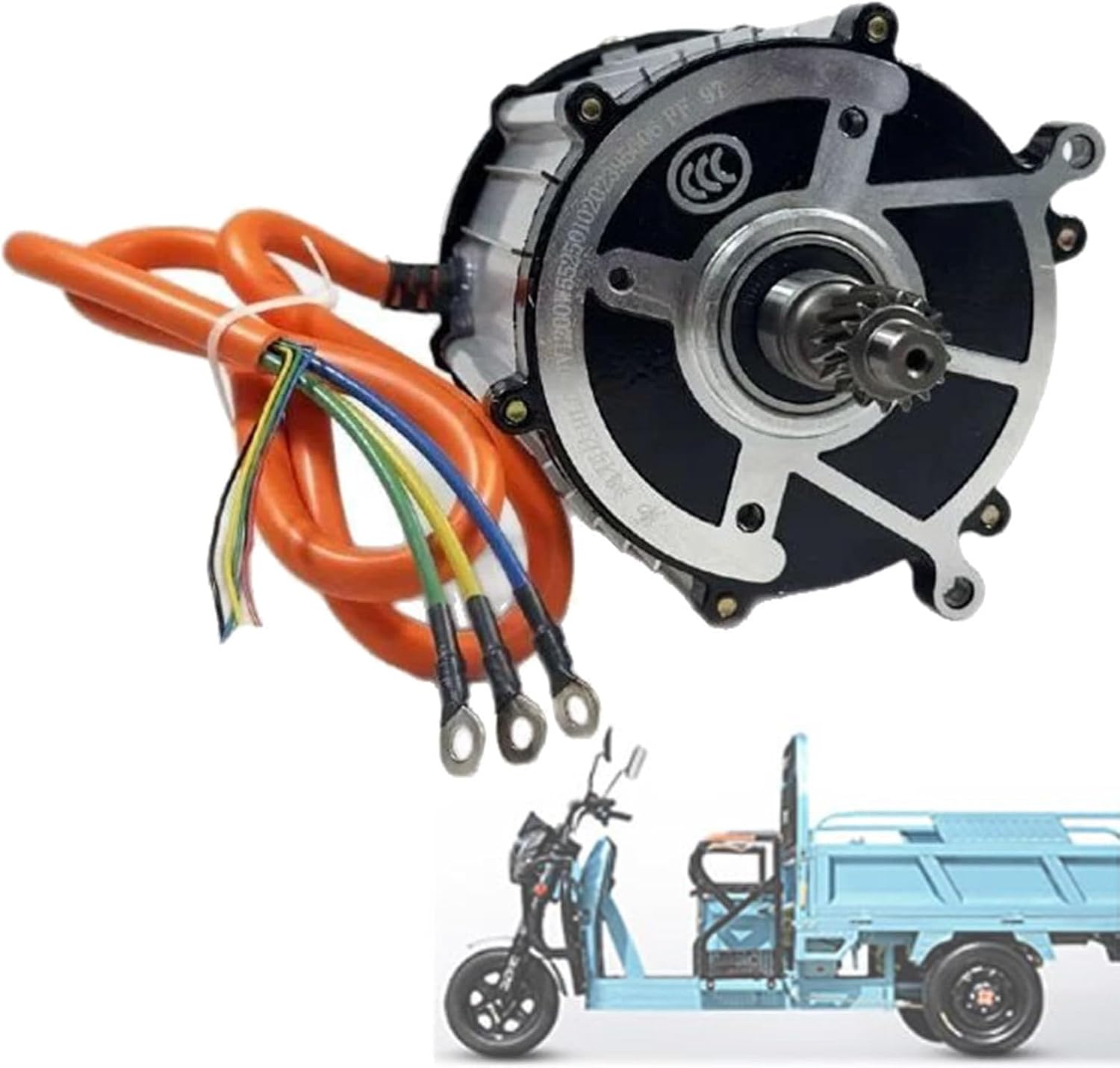 Electric Vehicle Brushless Differential Motor 16T 5-Hole, Permanent Magnet Brushless Differential Motor High Speed 4000RPM for Cargo Trike ATV Kart Conversion 60V-2000W