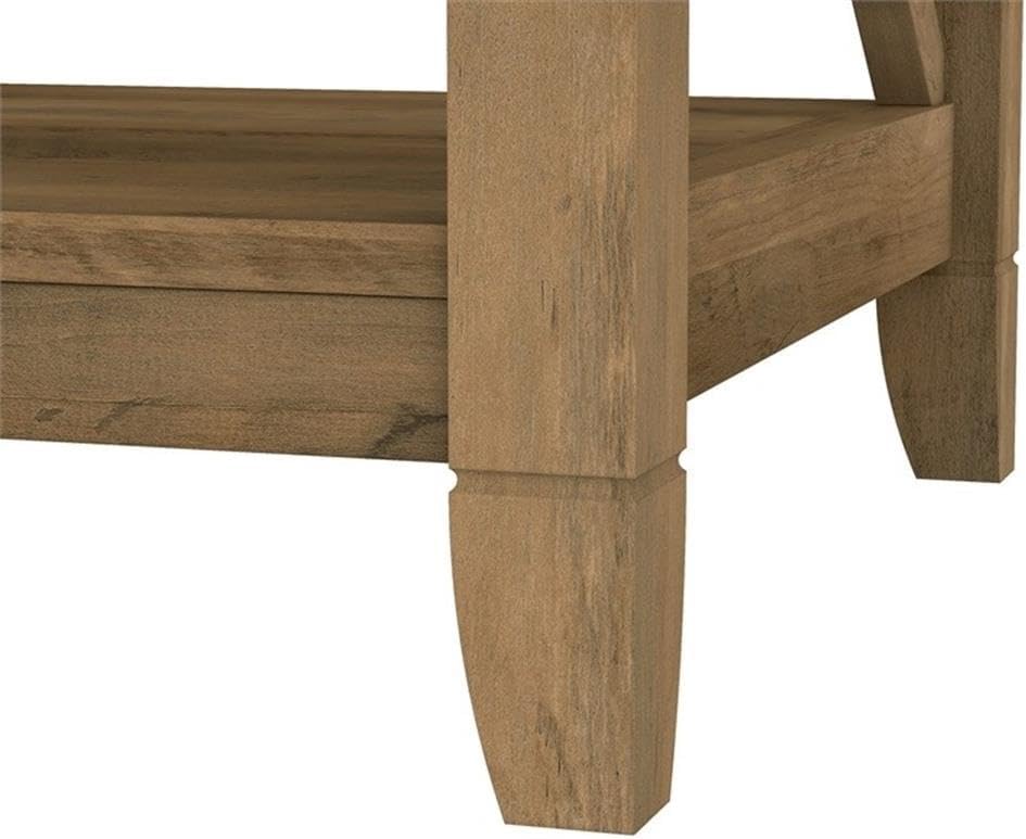 BOWERY HILL 5 Shelf Modern Wood Bookcase in Reclaimed Pine (Set of 2)