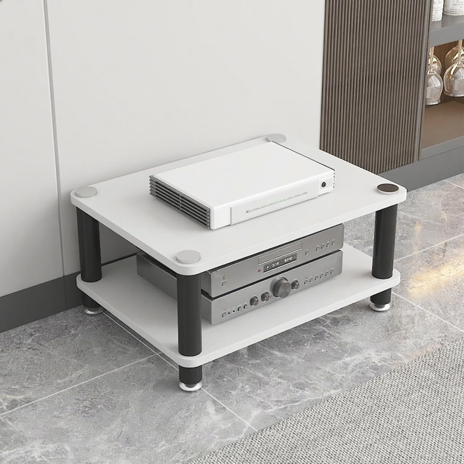 1/2/3/4-Tier Media Stand Audio/Video Component Cabinet AV Media Player Stand