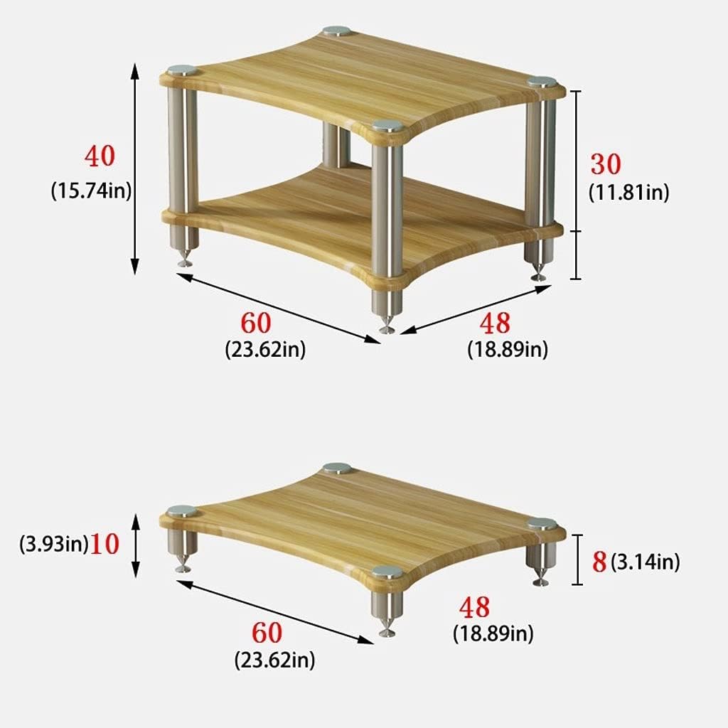 Entertainment Center Shelves Speaker Stand Media Equipment Floor Stand Audio Stand with Shock Absorption Foot Nail Shelf Small Bookshelf 1/2/3 Layer Suitable for DVD players