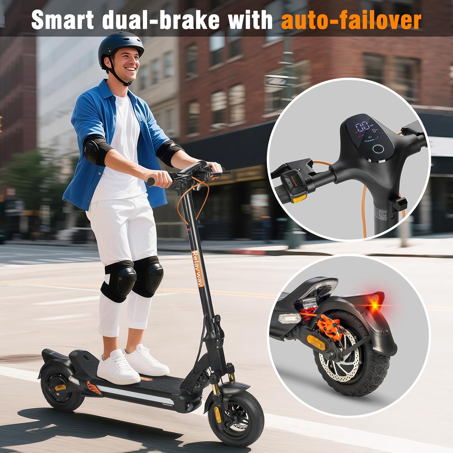 Off Road Electric Scooter Long Range, Fast Electric Scooter 30 Mph Speed, Heavy Duty 300+ lb Capacity & Dual Suspension