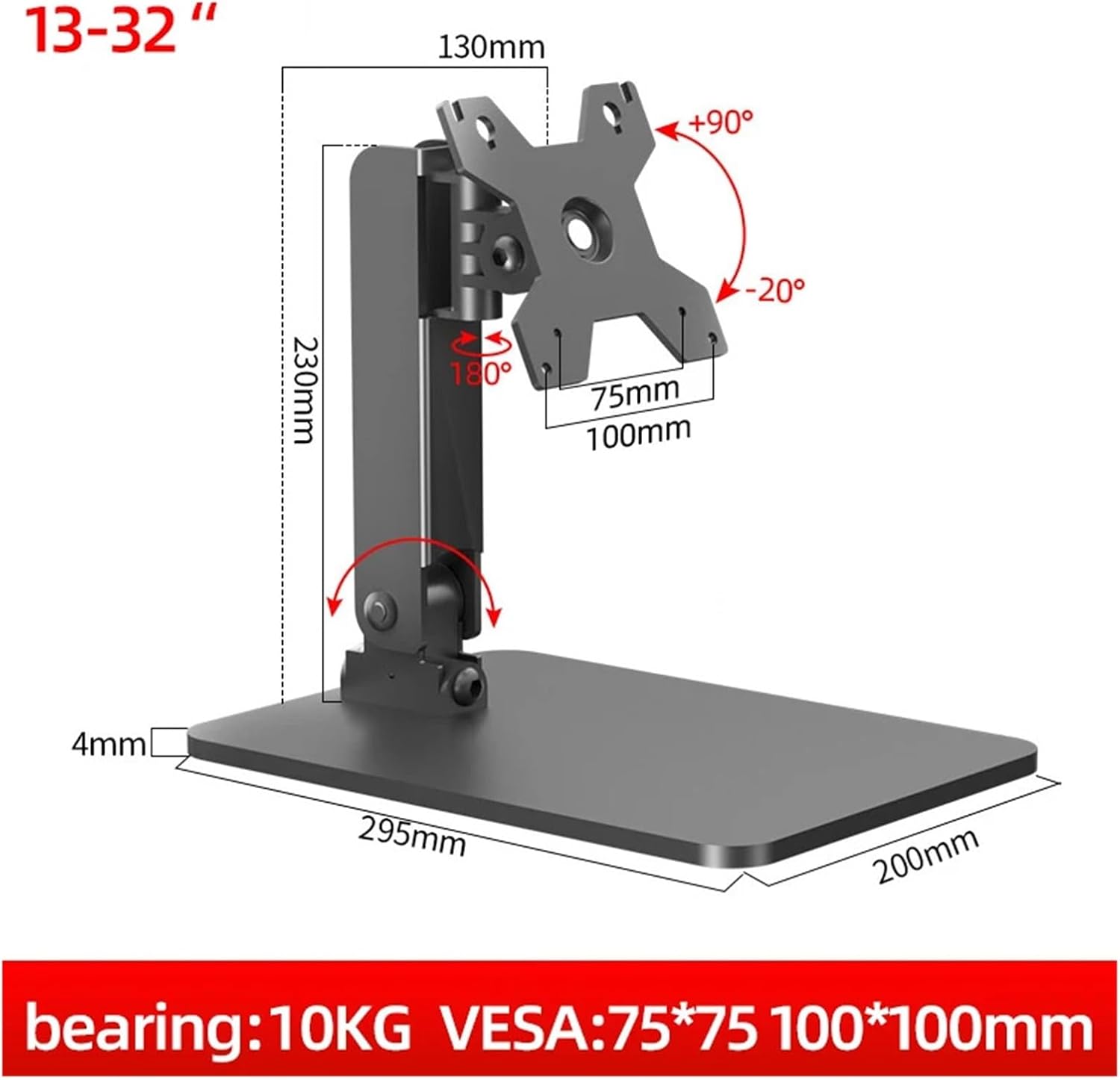 13-32 inch tilt monitor mount LCD TV stand touch screen monitor desktop stand folding monitor desktop stand PC DZ31