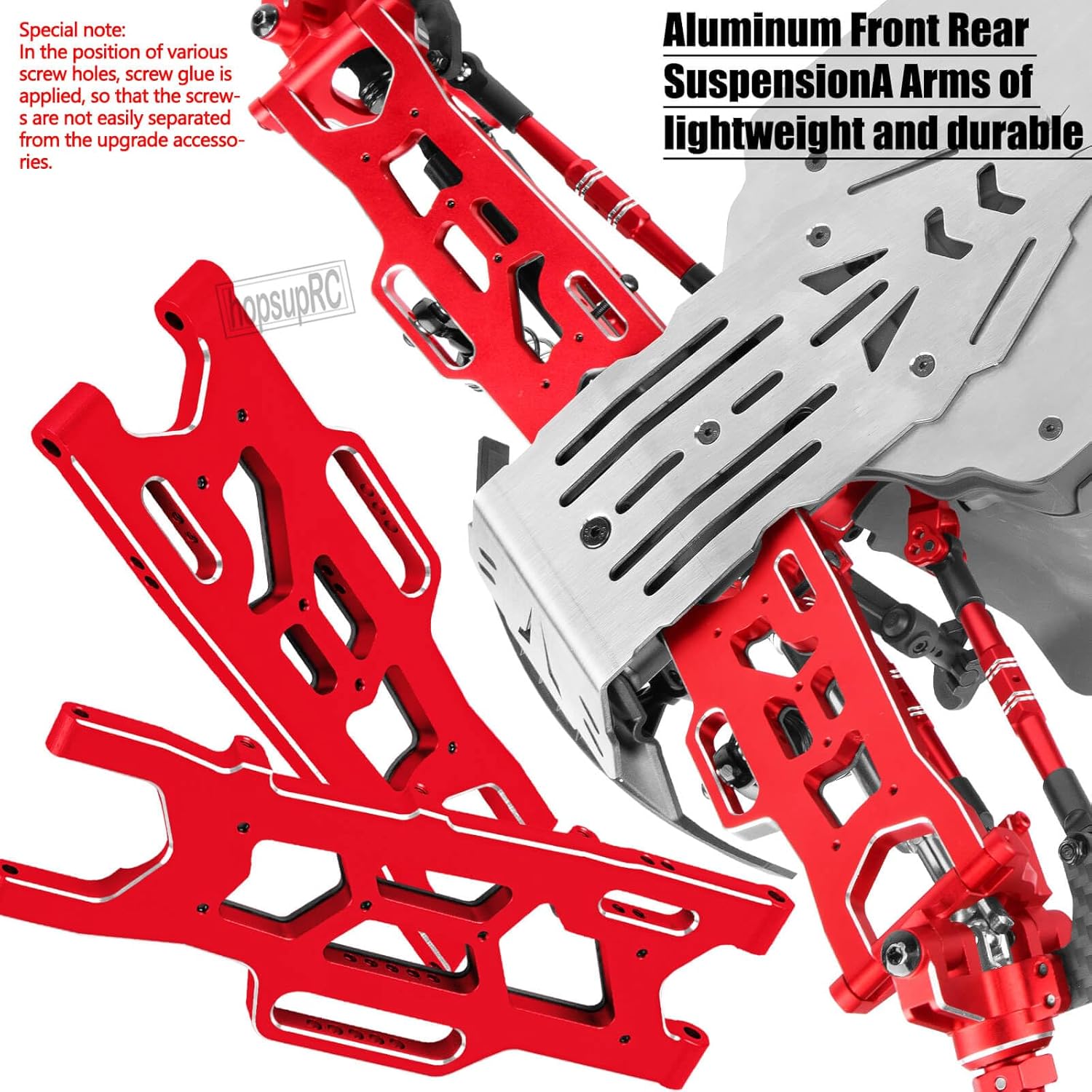 Upgrade Parts for 1/10 Kraton Outcast 4X4 4S V2 BLX,RC Shocks&Arms&Caster Blocks hubs&25T Servo Saver&Steering Bellcranks&CVD&57T Spur Gear &Gearbox&Center Driveshafts&Links,Red
