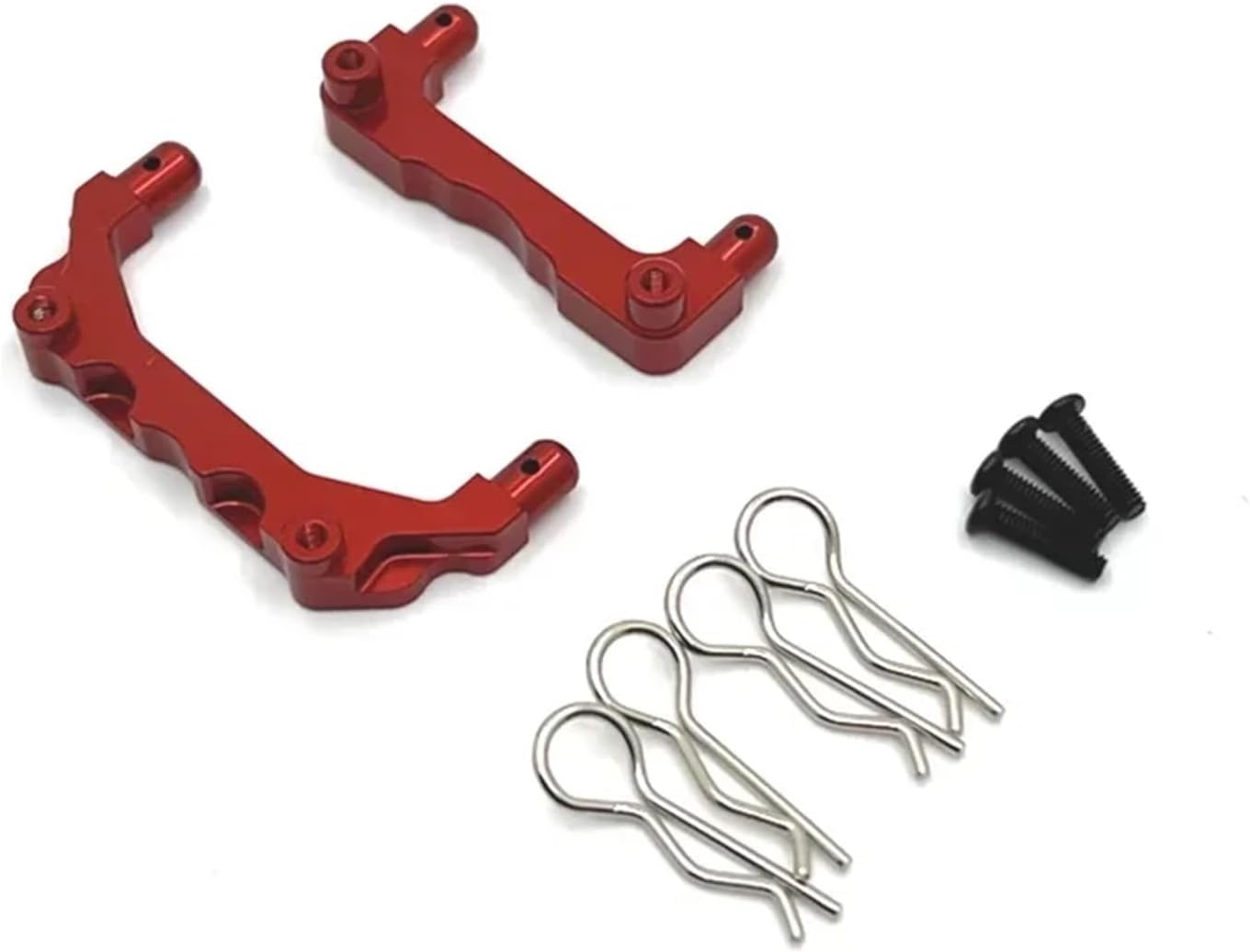 Compatible with Mjx 14210 14209 RC Car Upgrade Parts Metal Steering Cup Upper and Lower for Swing Arm Kit Shock Tower Bracket RC Car Parts(Red)