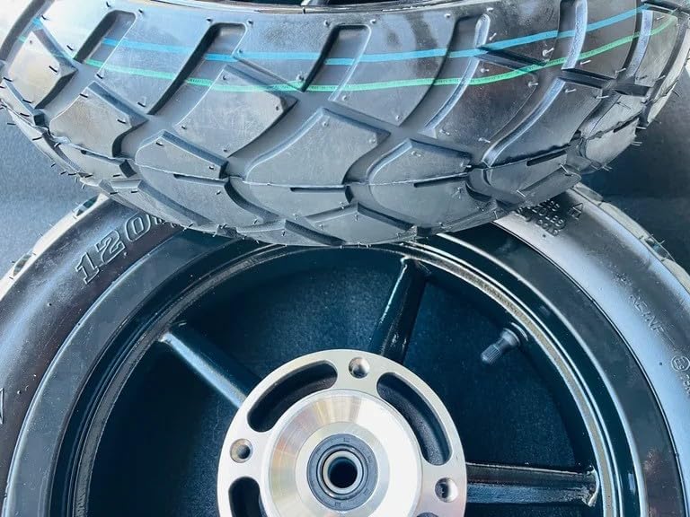 12 Inch Moto Wheel Set with Ken-da All Weather Tires, Fits 250cc-1000cc MX500 MX650 SX500 RSF650 Razor EM-5 soleil dirtbike upgrade 12mm axle 2-Pack 120/70-20 & 120/70-20 Tires - Dirt Bike Tires