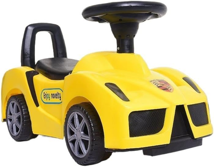 Wiggle Scooter Kids Wiggle Car Foot-to-Floor Walking Sliding Toy Car for Toddler with Music, Headlights and Storage(Yellow)