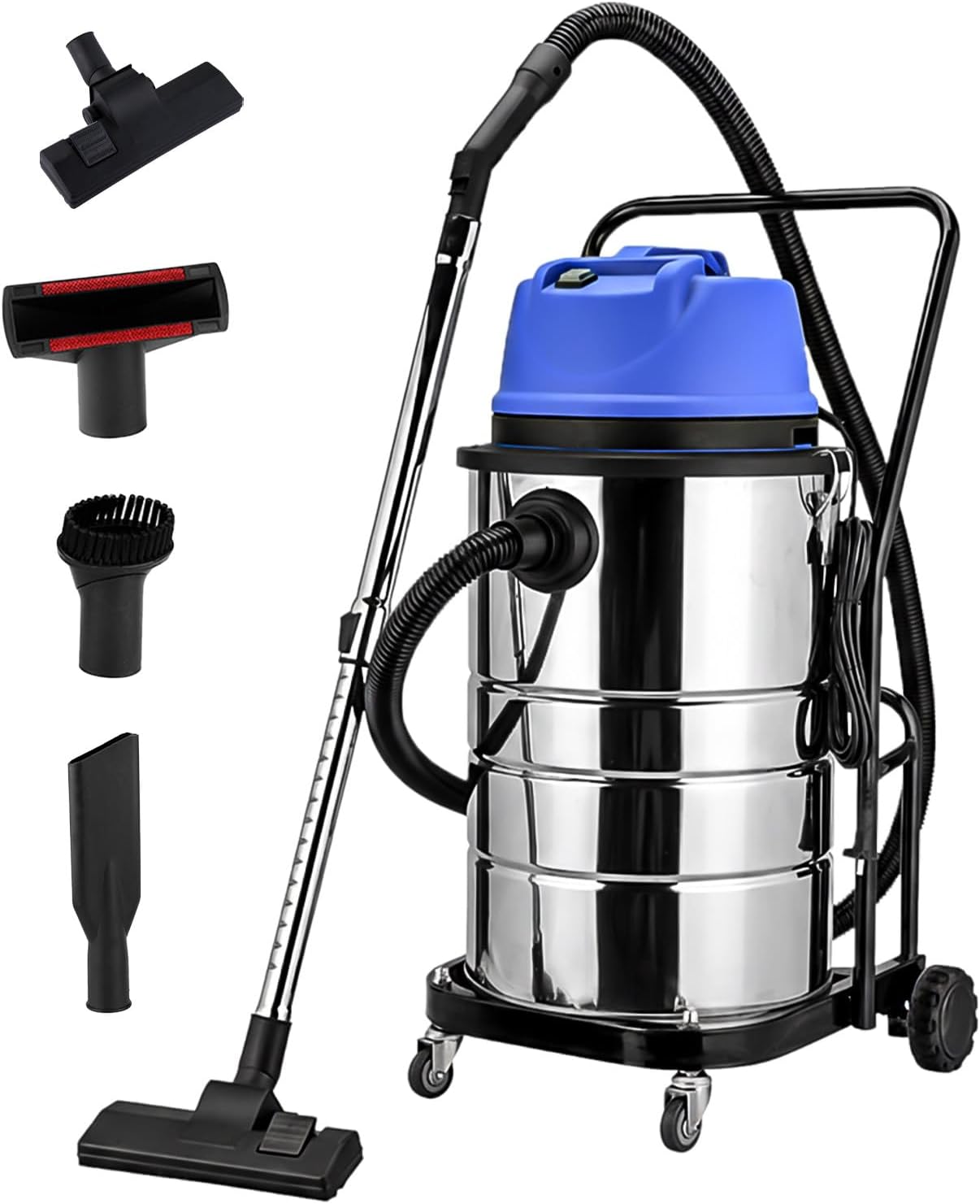 LADECNERHT 1400w Commercial Carpet Cleaning Machine, 20kpa, 16 Gallon Professional 3 in 1 Carpet Vacuum Extractor, Carpet Cleaner for Sofa Curtain, Thickened Stainless Steel Barrel