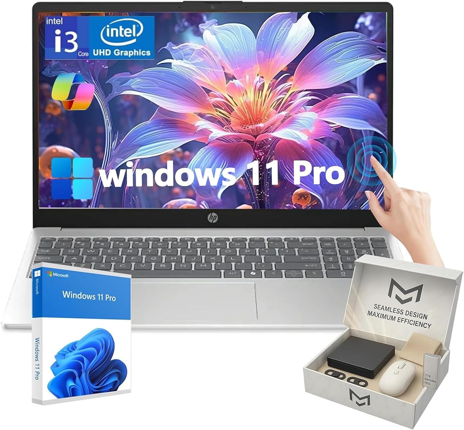 HP Touchscreen Laptop for Business and Student, 15.6