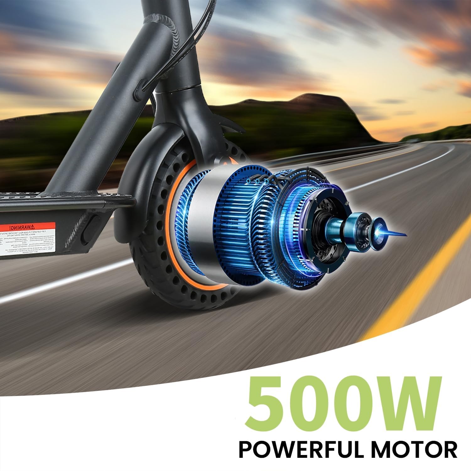 Electric Scooter, Powerful 500W/1500W Peak Motor, Max20/28/35Miles Long Range, Top Speed 19-22MPH, 8.5