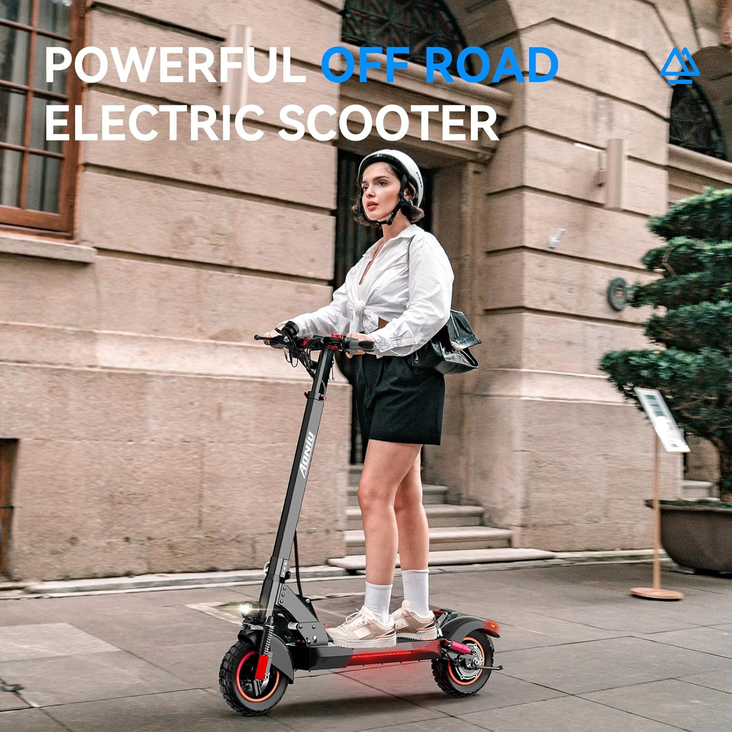 M4 Electric Scooter for Adults with Seat, Heavy Duty Foldable Off Road 10 Inch e Scooter, 31-37 Miles Long Range, 25-30 mph Fast Speed Mobility e Scooters for Teens Men Girls.
