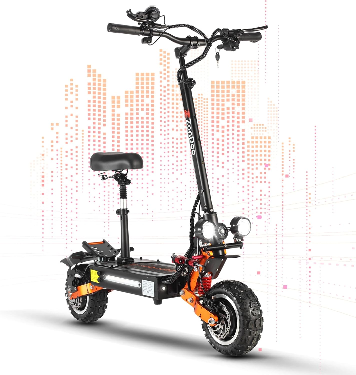 ZO01 Plus Electric Scooter, 6000W Dual Motors Up to 58 MPH, 60 Miles Range 60V35AH Battery, 11