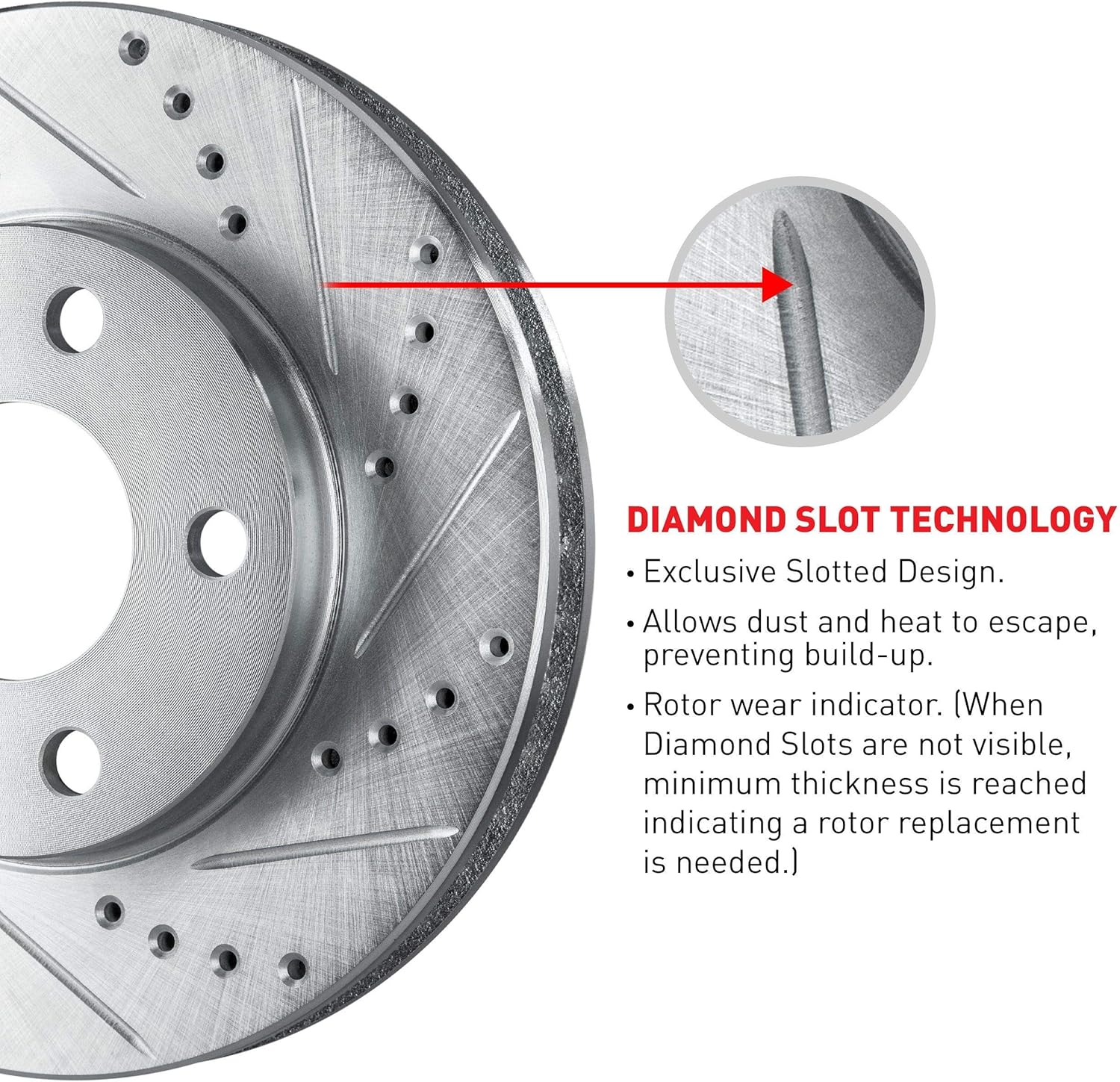 R1 Concepts Front Brakes and Rotors| Front Drilled Slotted Brake Rotors| Front Disc Brake Rotors| Fits 2016-2020 Lexus GS; 2015-2022 Lexus RC F