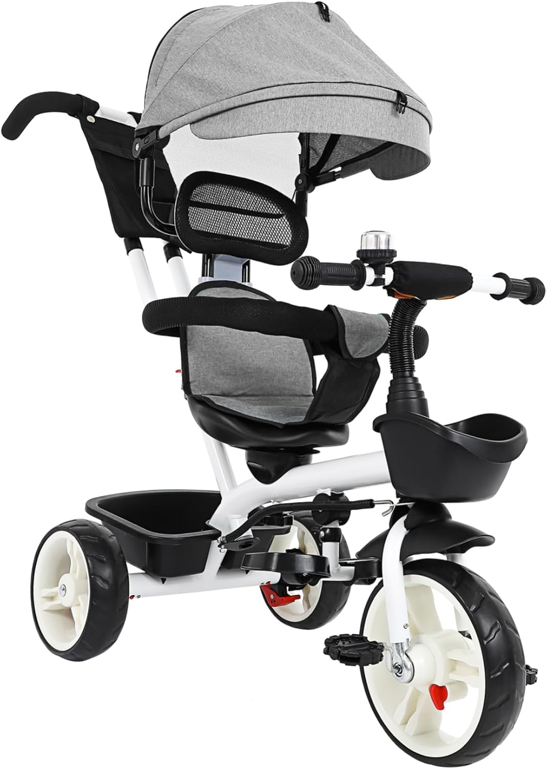 Mipcase Tricycle Stroller with Sunshade Lightweight Bike for Boys and Stylish Design Comfortable and Safe for Family Outings Grey