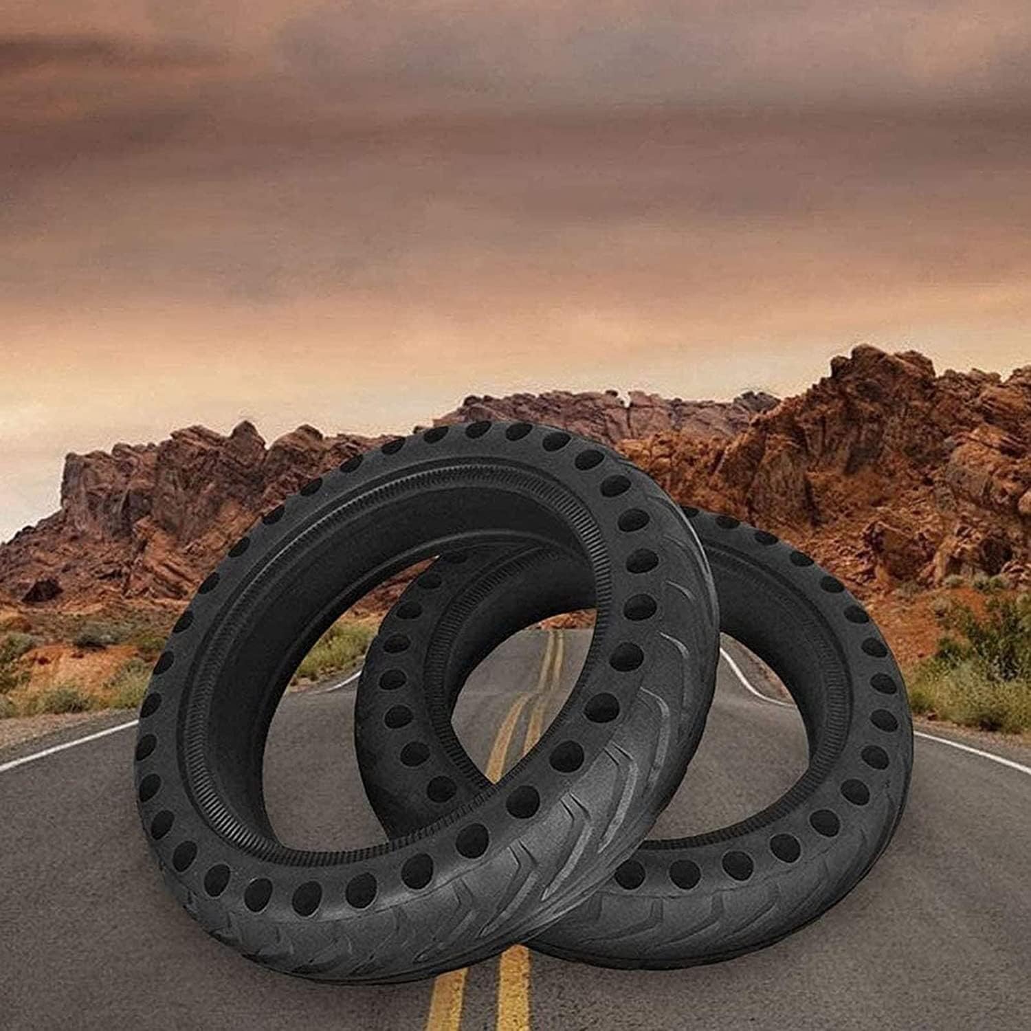 Wheels Scooter Tires Front Rear Wheel Solid Tyre 8.5 Inch Anti Slip with Tire Levers Replacement Hub Explosion-proof Tire Set for M365 Electric Scooter 2 Pcs