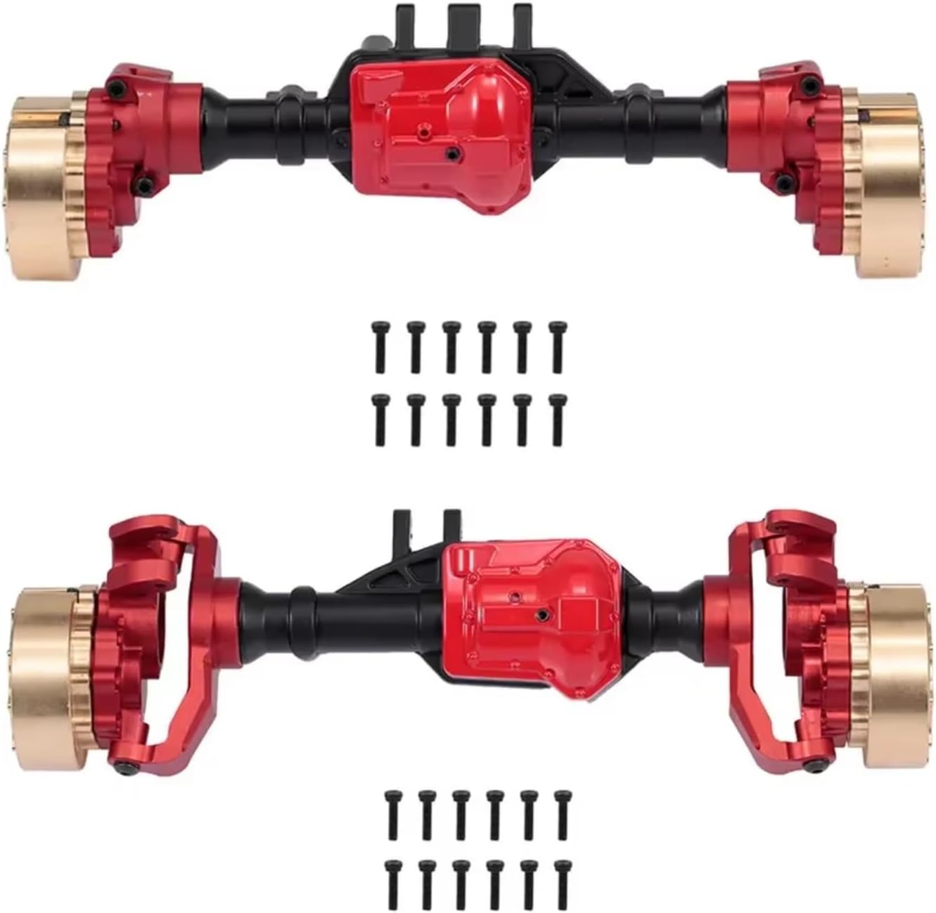 RC Car Parts Compatible with Trxs for TRX-4 1/10 RC Crawler Car DIY RC Upgrade Accessories Metal Front Rear Bridge Axle Shaft(Front and Rear)